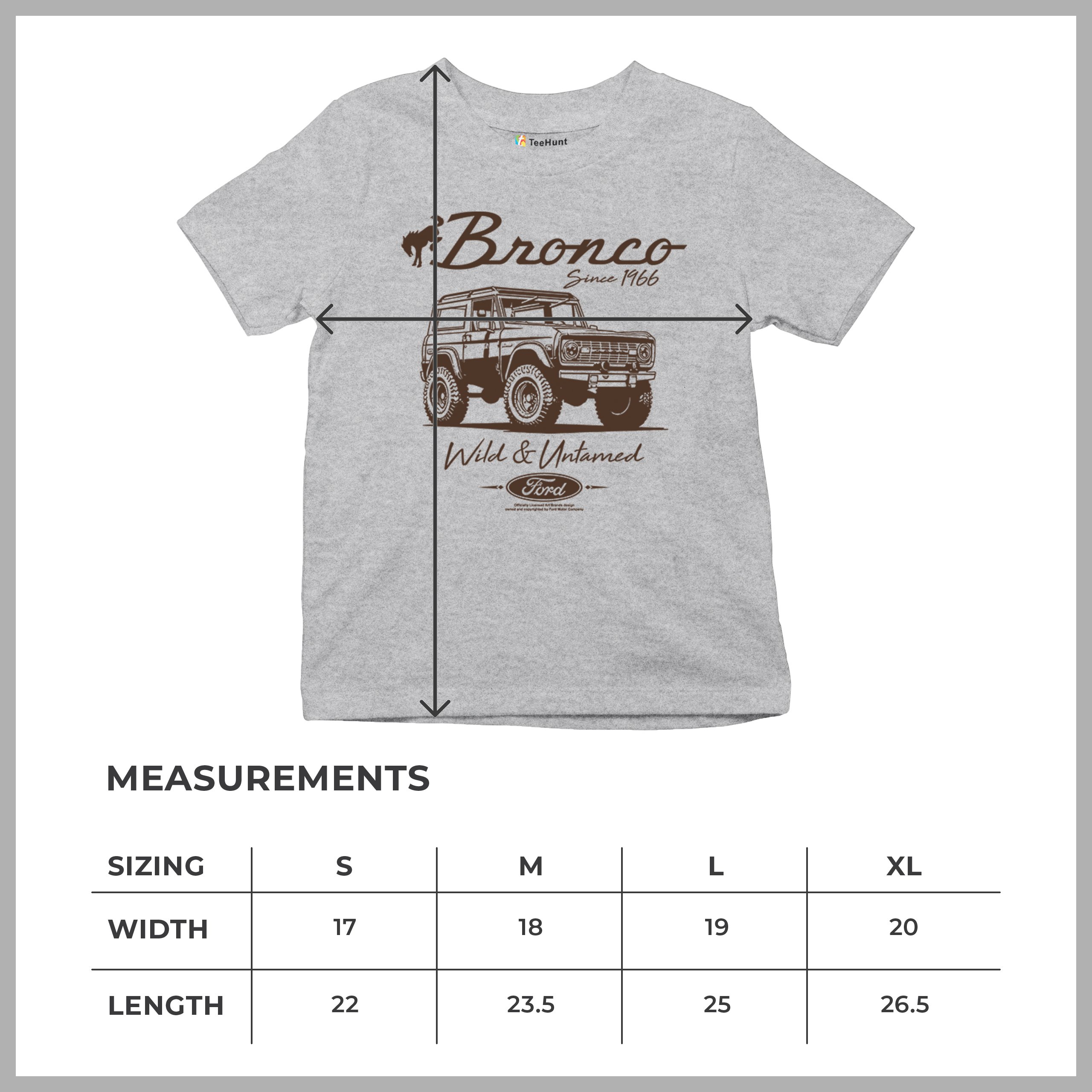 Ford Bronco Wild and Untamed Since 1966 Youth T-shirt Retro Off Road 4x4 Kids - Picture 8 of 36