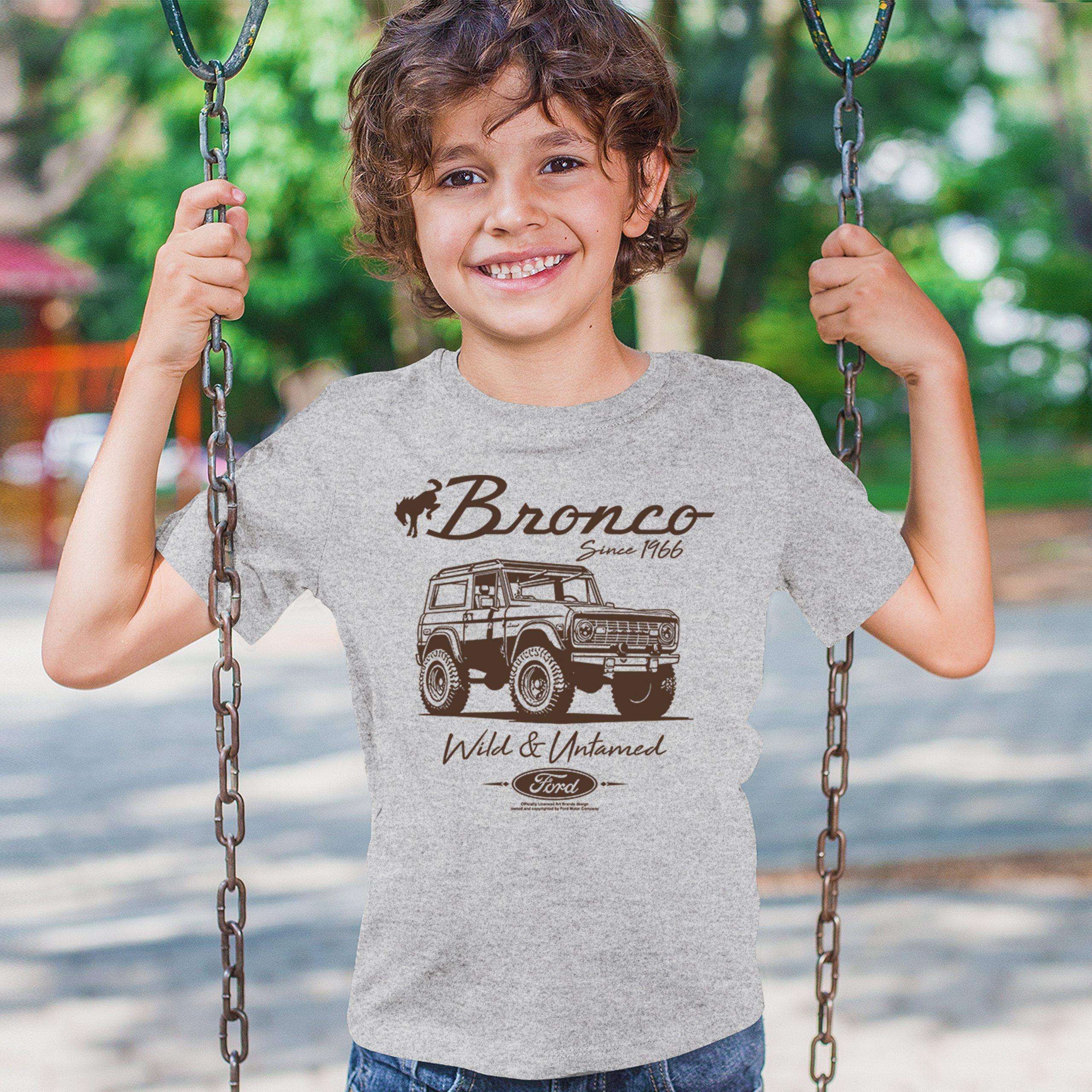 Ford Bronco Wild and Untamed Since 1966 Youth T-shirt Retro Off Road 4x4 Kids - Picture 5 of 36