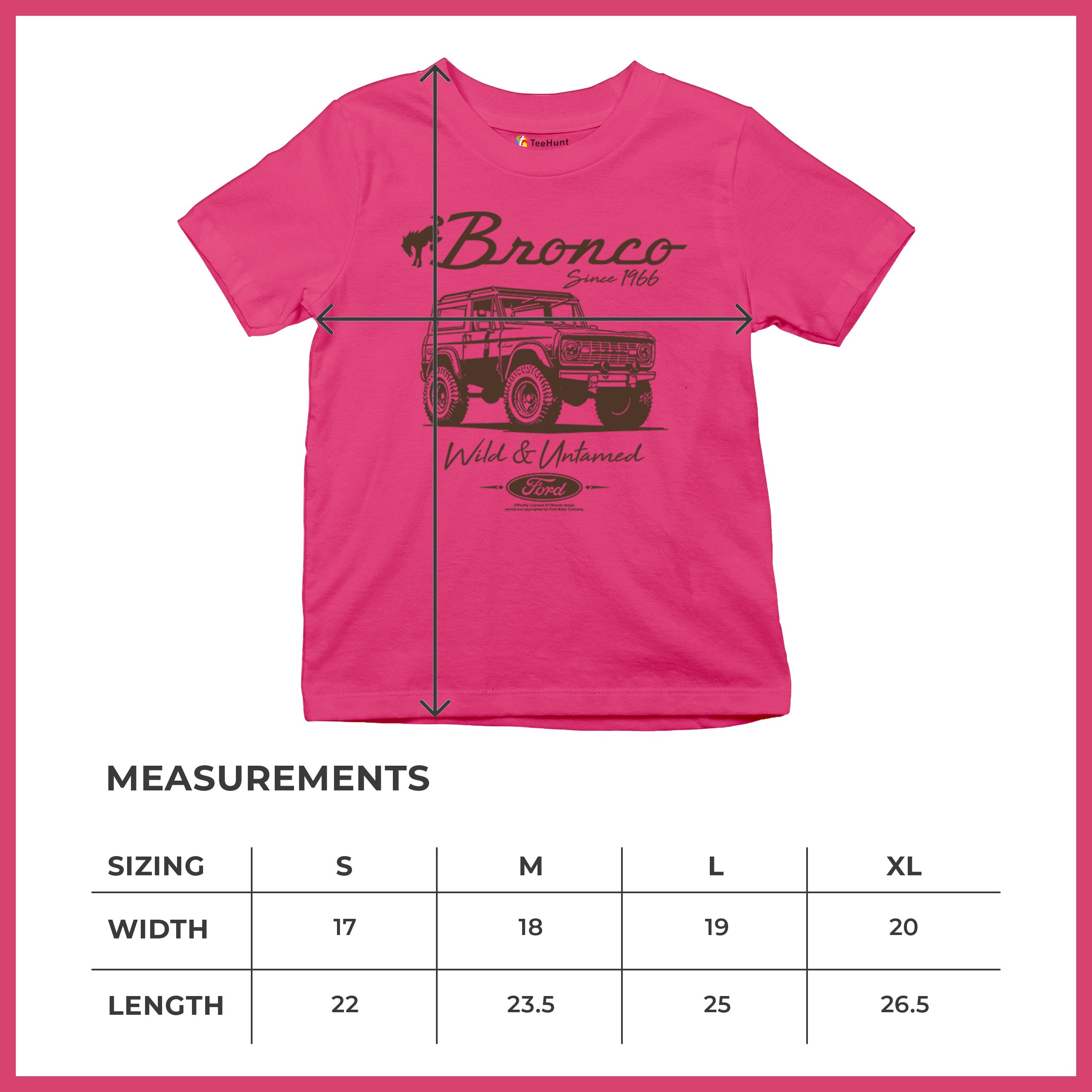 Ford Bronco Wild and Untamed Since 1966 Youth T-shirt Retro Off Road 4x4 Kids - Picture 36 of 36