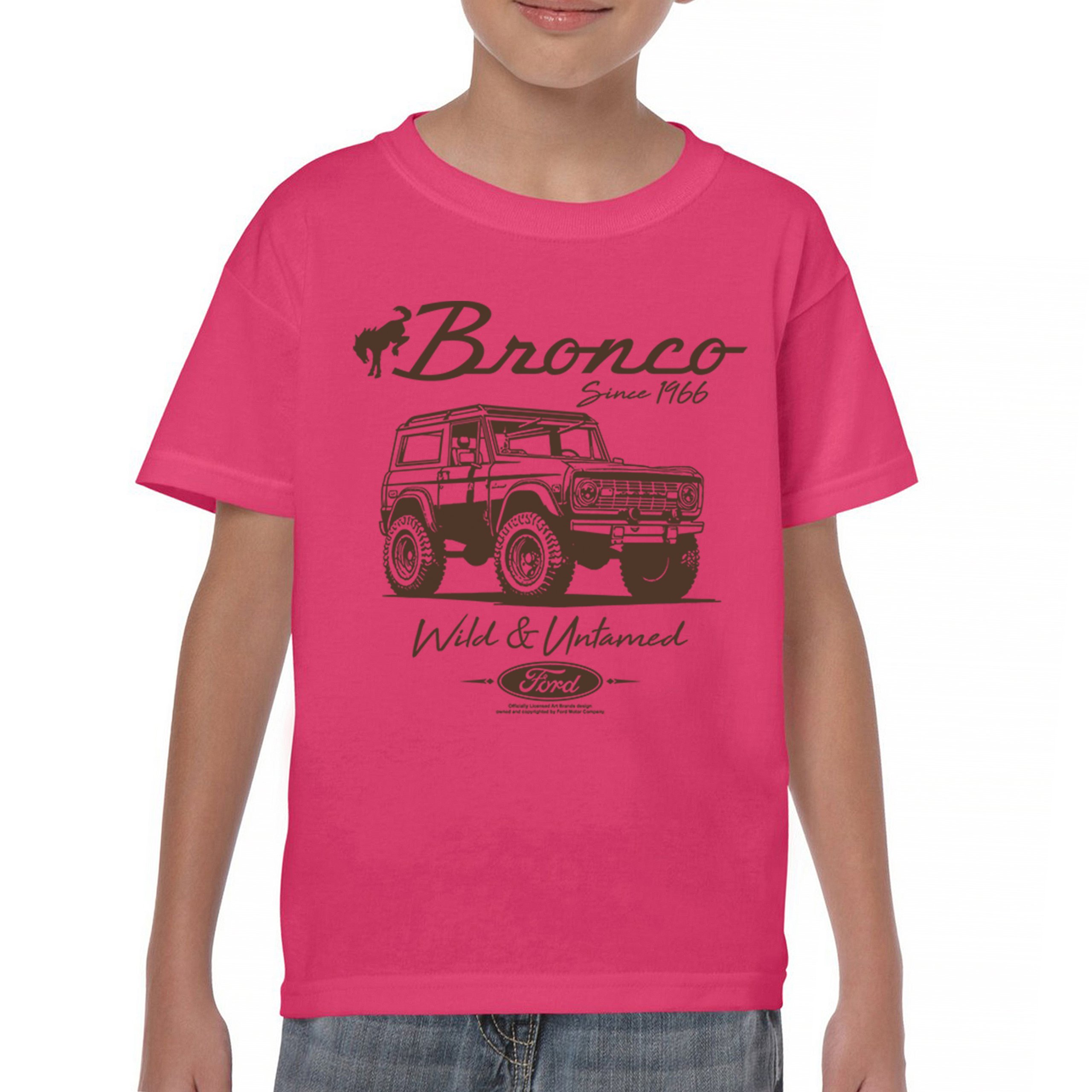Ford Bronco Wild and Untamed Since 1966 Youth T-shirt Retro Off Road 4x4 Kids - Picture 30 of 36
