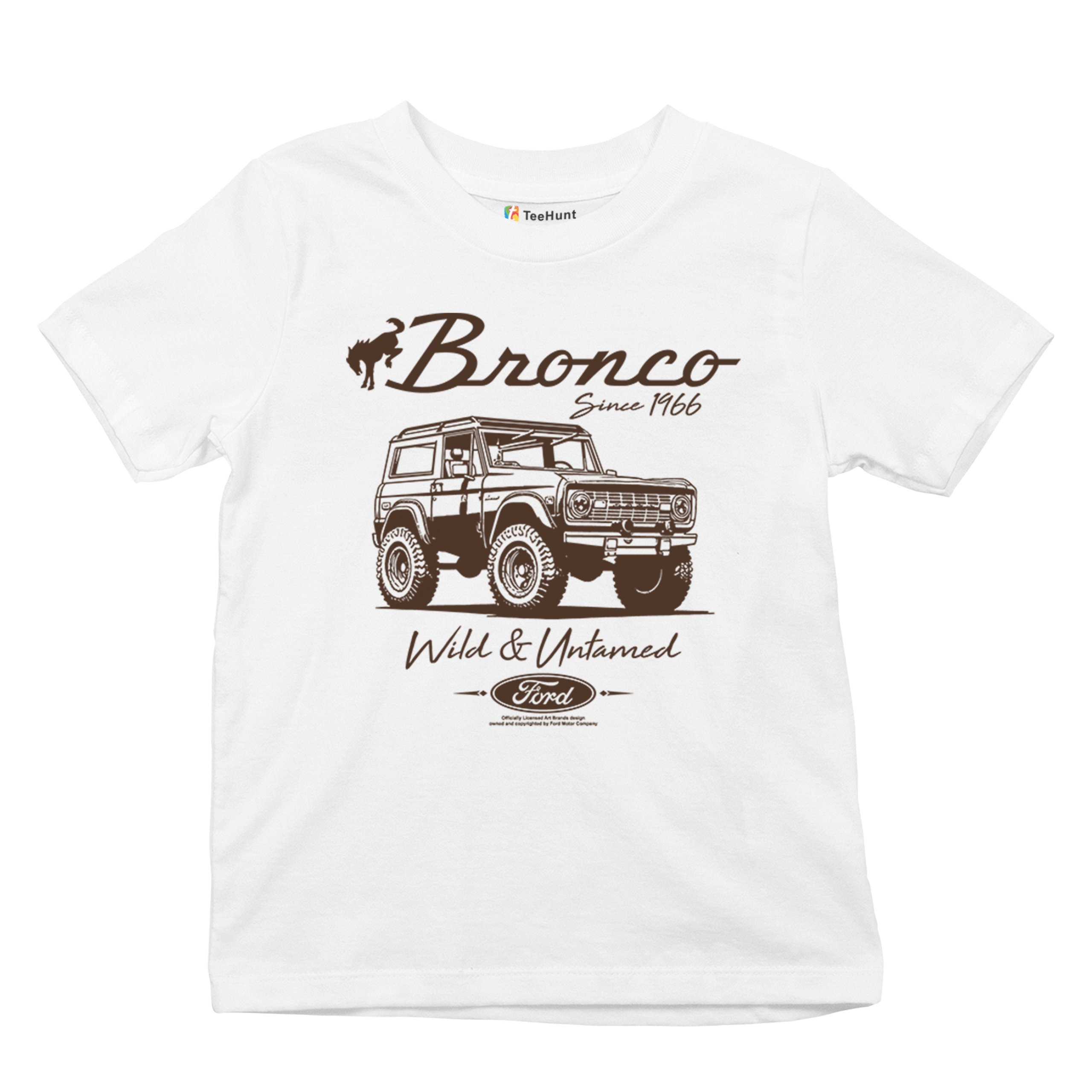 Ford Bronco Wild and Untamed Since 1966 Youth T-shirt Retro Off Road 4x4 Kids - Picture 13 of 36