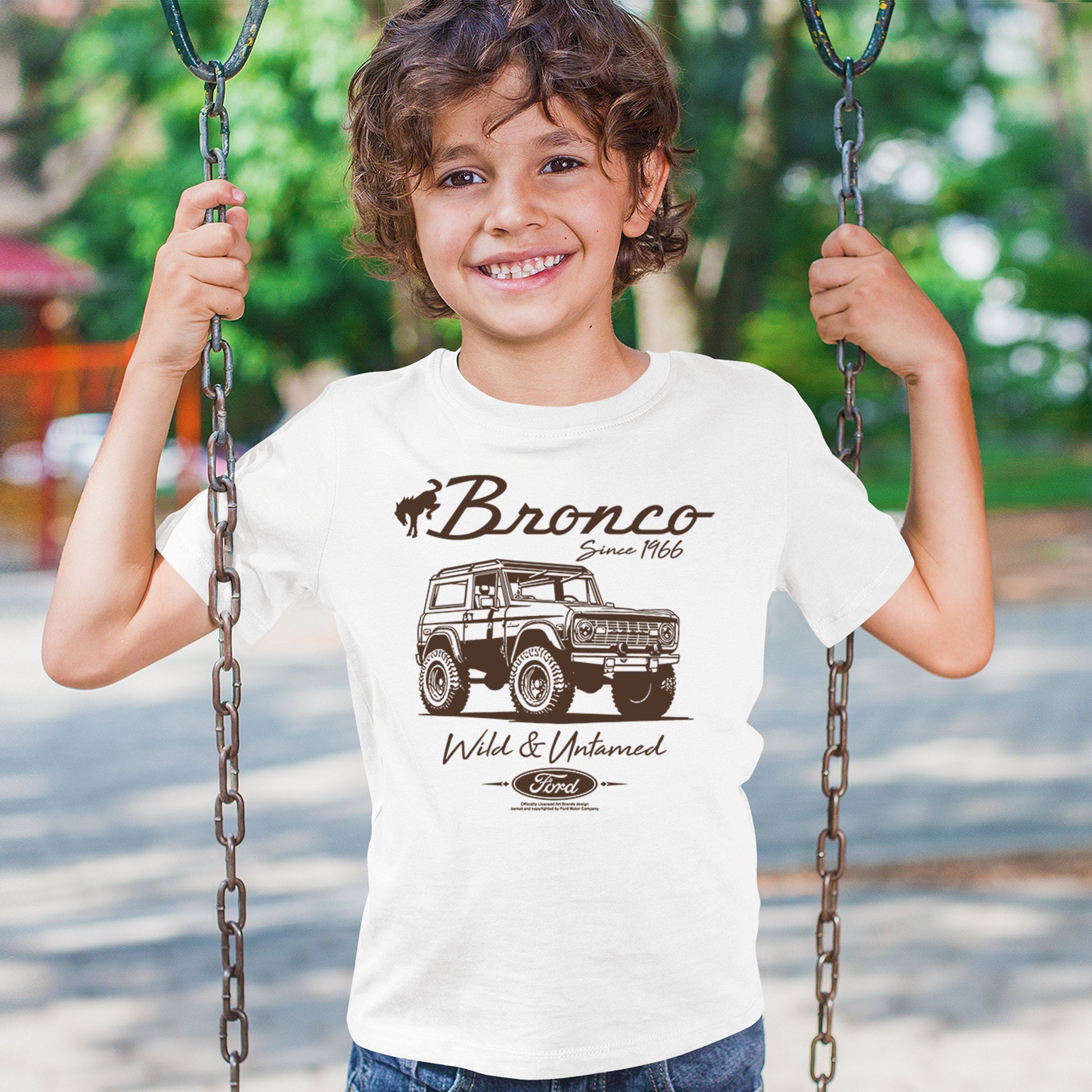 Ford Bronco Wild and Untamed Since 1966 Youth T-shirt Retro Off Road 4x4 Kids - Picture 12 of 36
