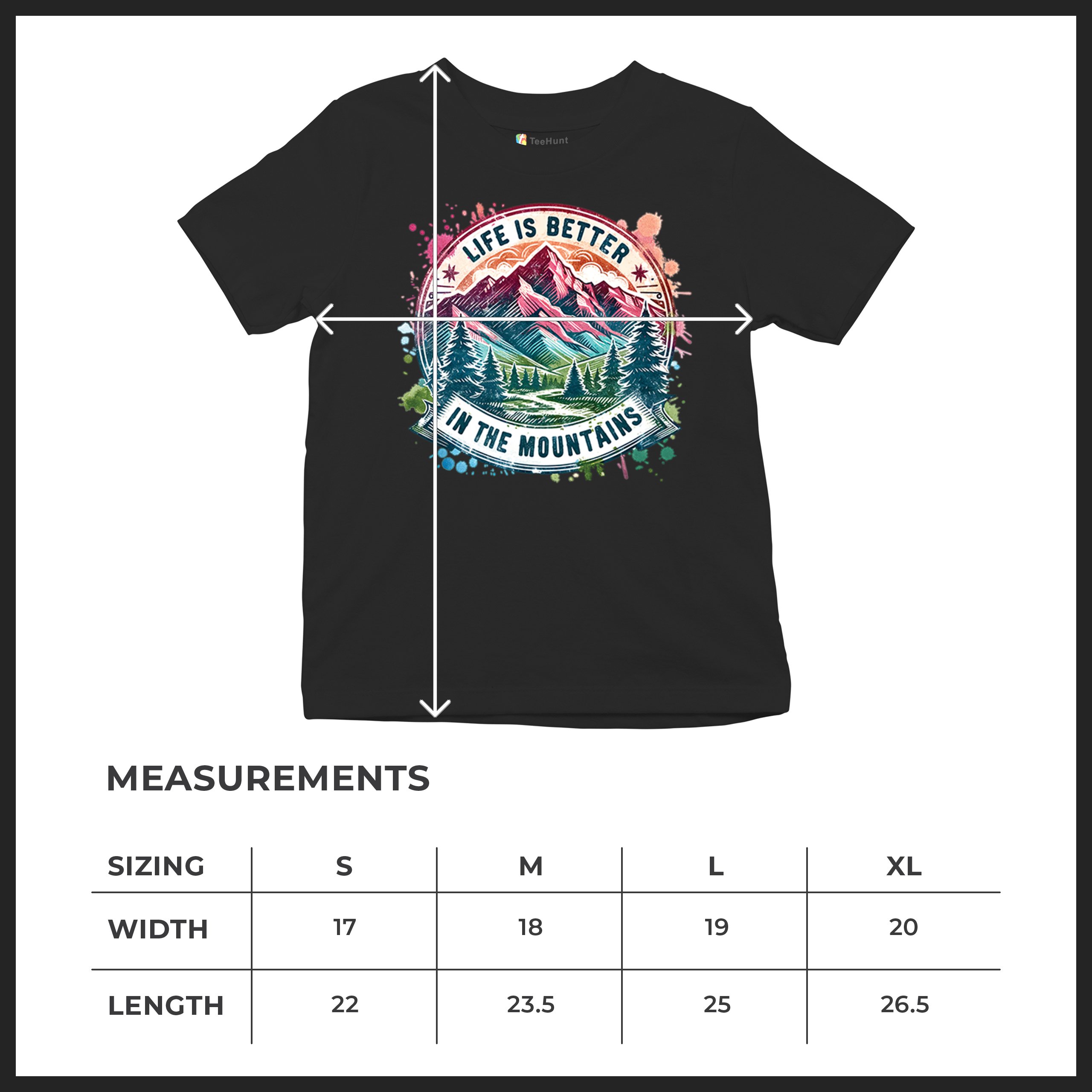 Life is Better in the Mountains Youth T-shirt Trail Hiking Camping Kids - Picture 8 of 50