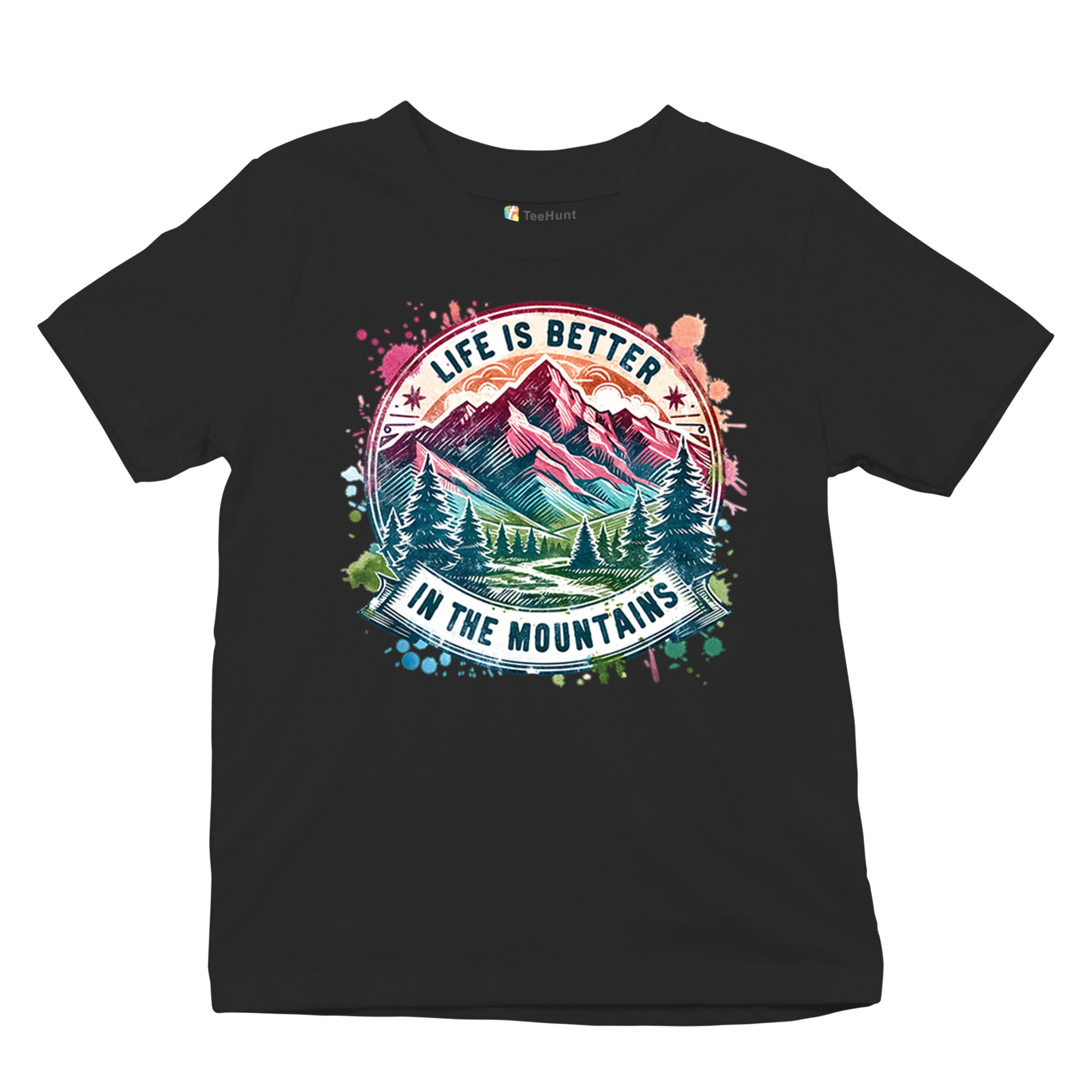 Life is Better in the Mountains Youth T-shirt Trail Hiking Camping Kids - Picture 6 of 50