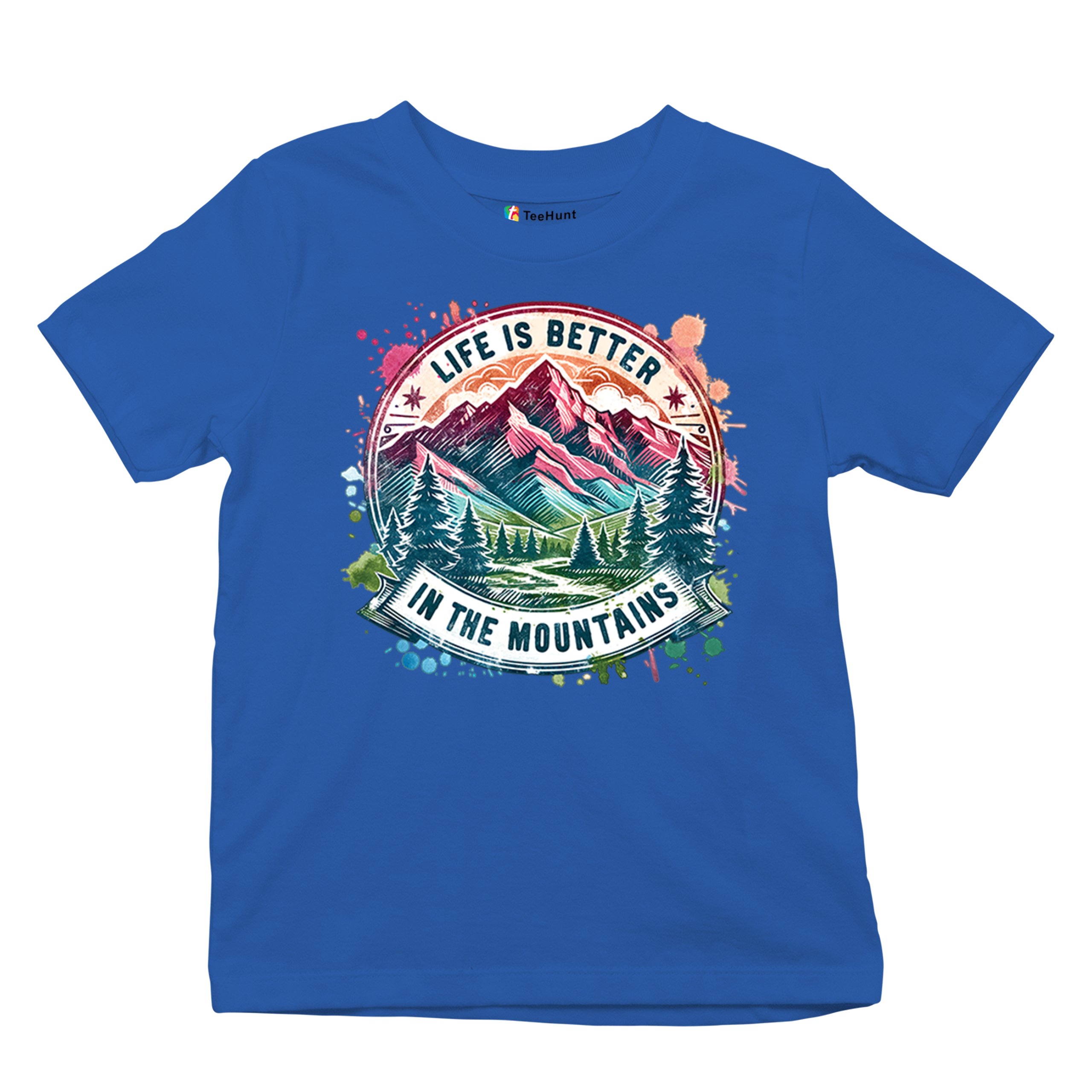 Life is Better in the Mountains Youth T-shirt Trail Hiking Camping Kids - Picture 41 of 50