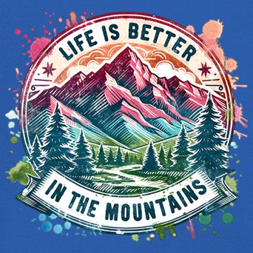 Life is Better in the Mountains Youth T-shirt Trail Hiking Camping Kids - Picture 39 of 50