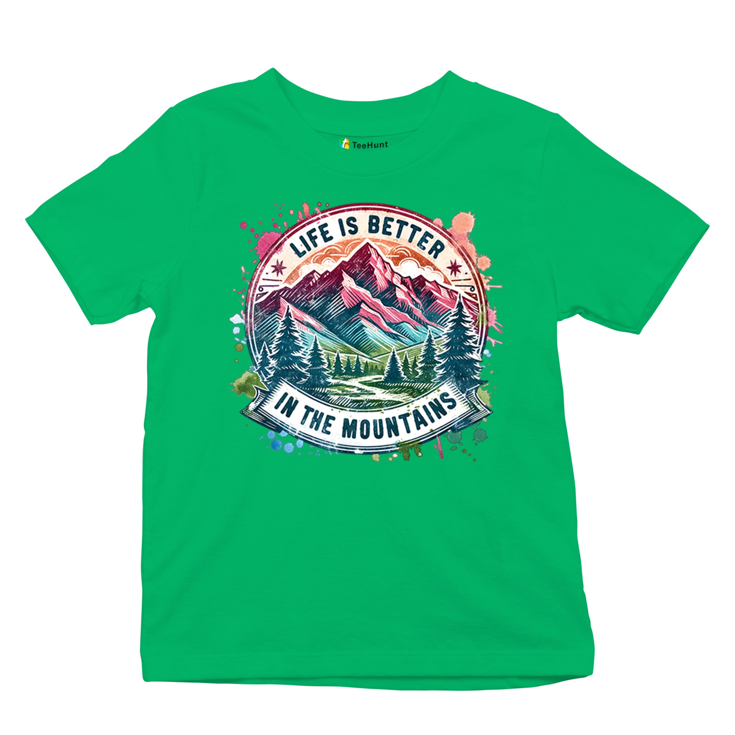 Life is Better in the Mountains Youth T-shirt Trail Hiking Camping Kids - Picture 34 of 50
