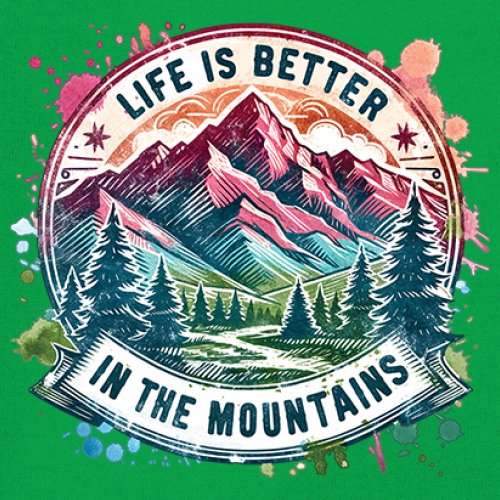 Life is Better in the Mountains Youth T-shirt Trail Hiking Camping Kids - Picture 32 of 50