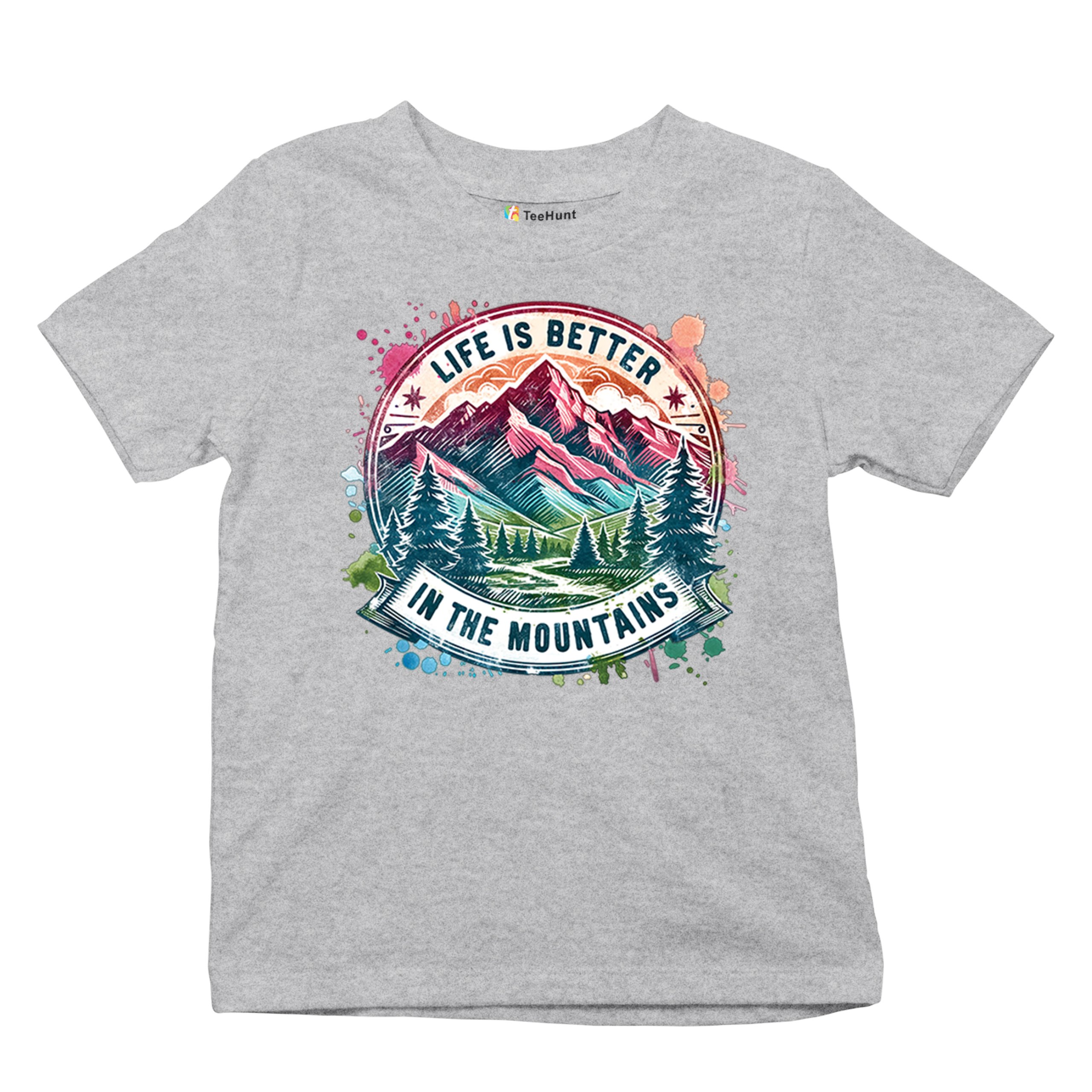 Life is Better in the Mountains Youth T-shirt Trail Hiking Camping Kids - Picture 13 of 50