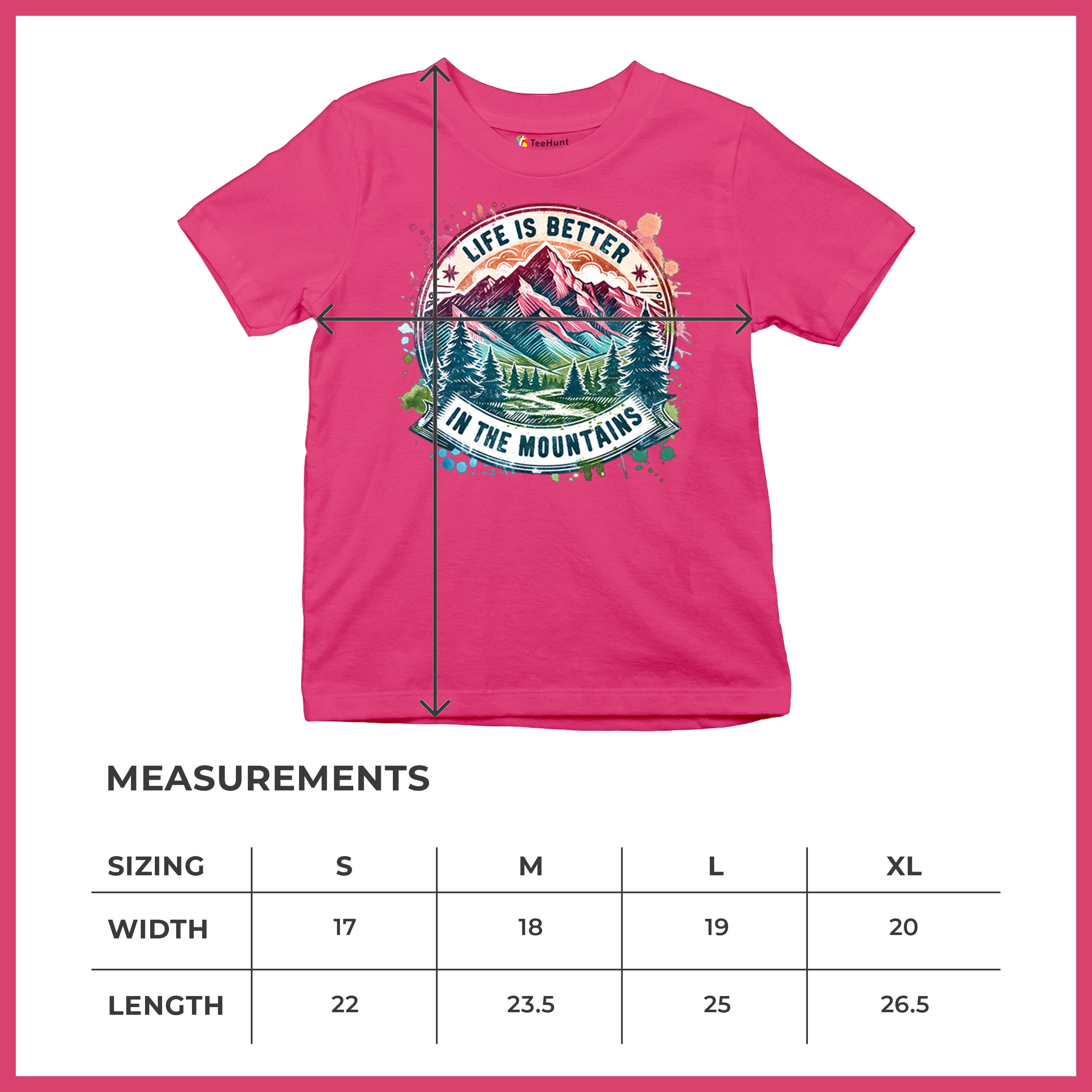 Life is Better in the Mountains Youth T-shirt Trail Hiking Camping Kids - Picture 50 of 50