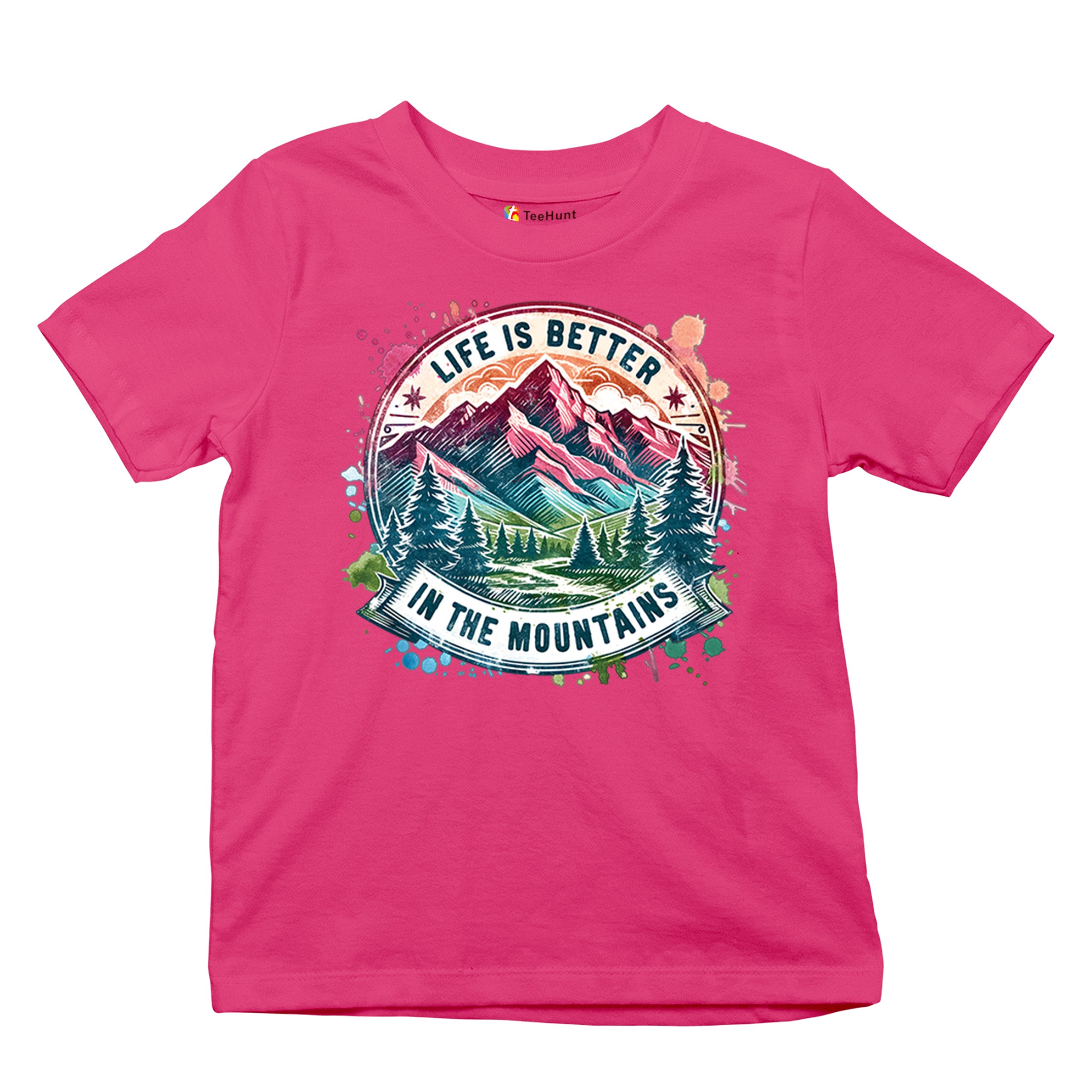 Life is Better in the Mountains Youth T-shirt Trail Hiking Camping Kids - Picture 48 of 50