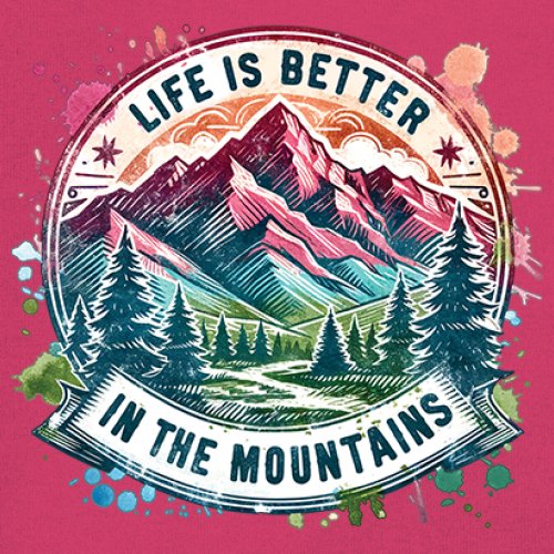 Life is Better in the Mountains Youth T-shirt Trail Hiking Camping Kids - Picture 46 of 50