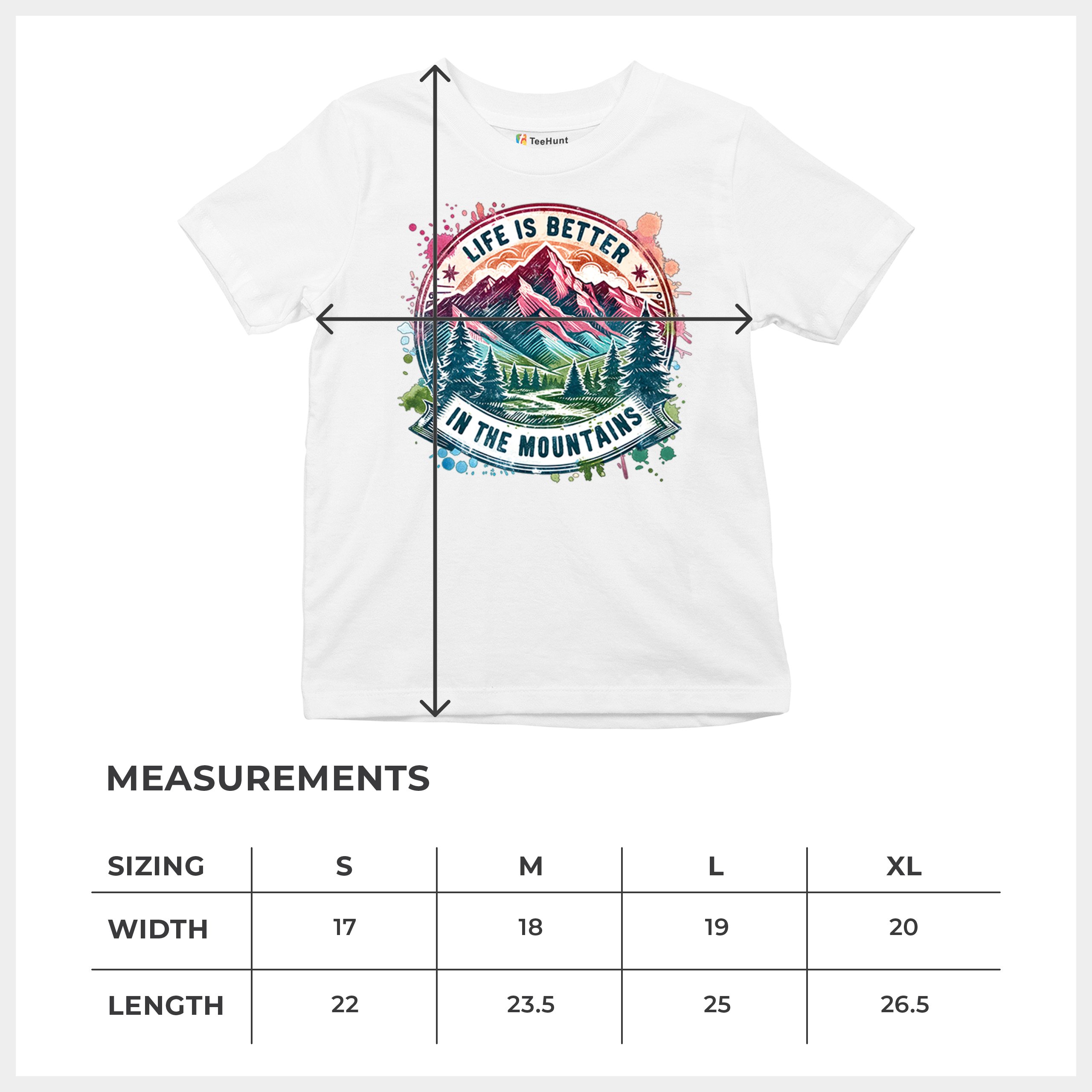 Life is Better in the Mountains Youth T-shirt Trail Hiking Camping Kids - Picture 29 of 50