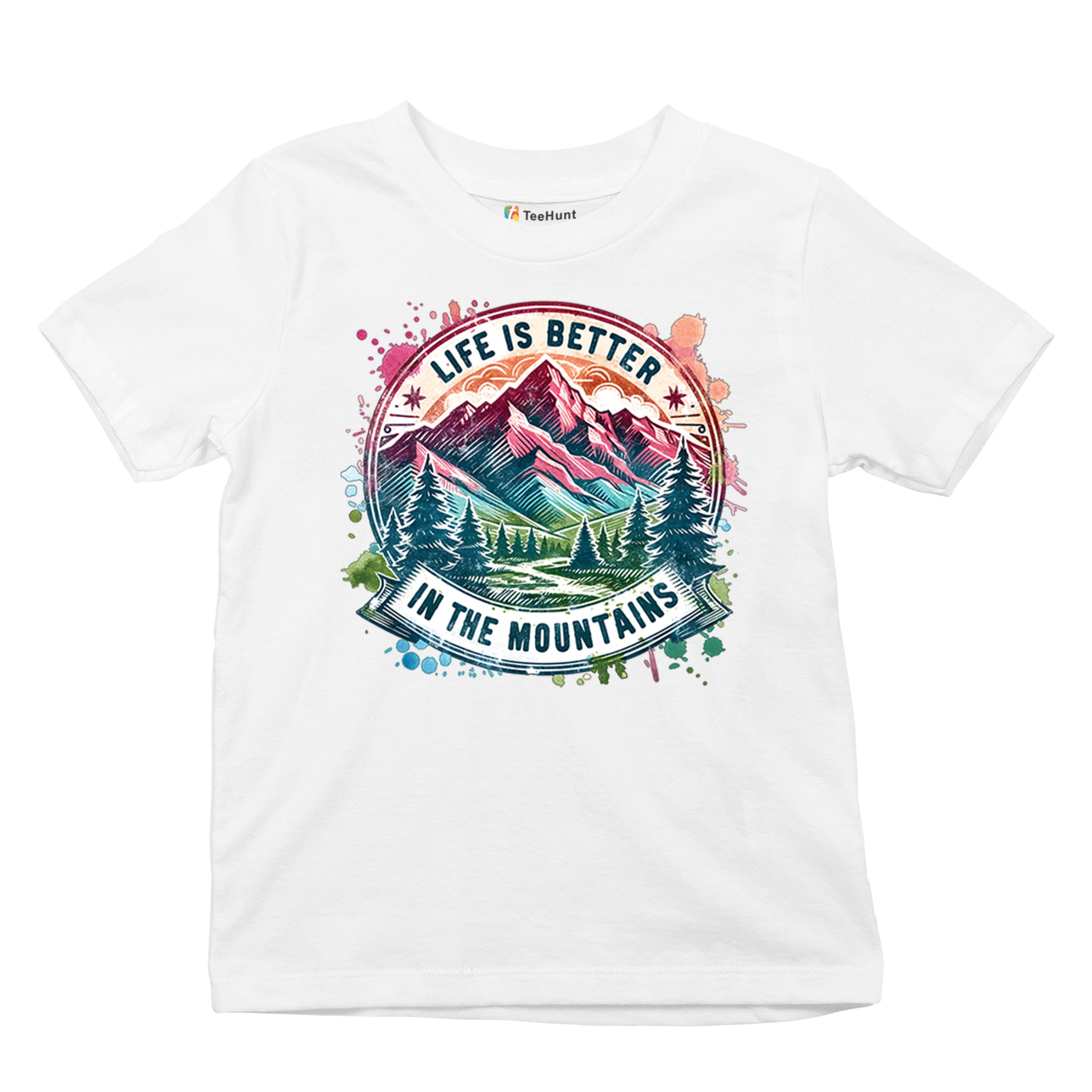 Life is Better in the Mountains Youth T-shirt Trail Hiking Camping Kids - Picture 27 of 50