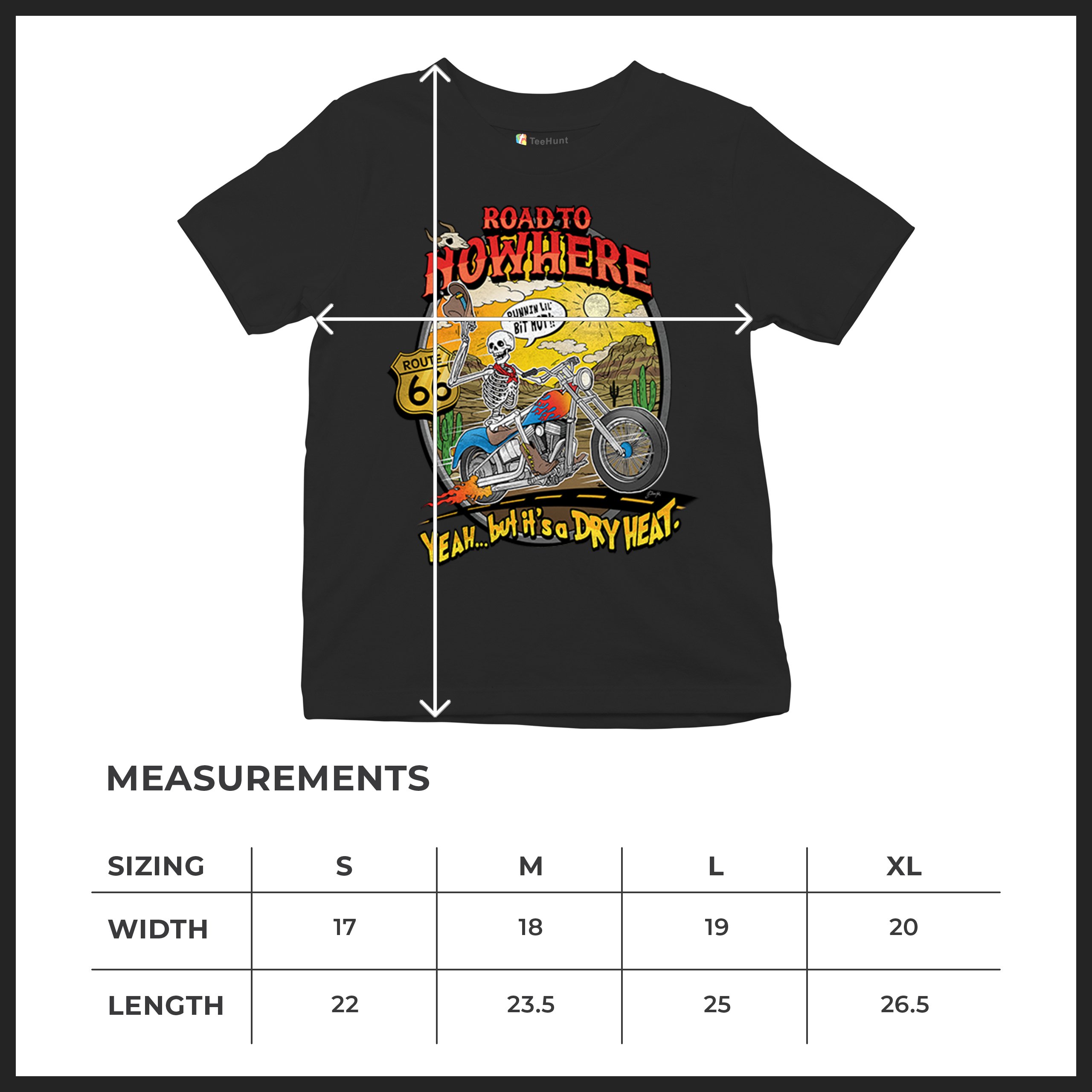 Road to Nowhere Youth T-shirt But its a Dry Heat Funny Biker Motorcycle Kids - Picture 8 of 50