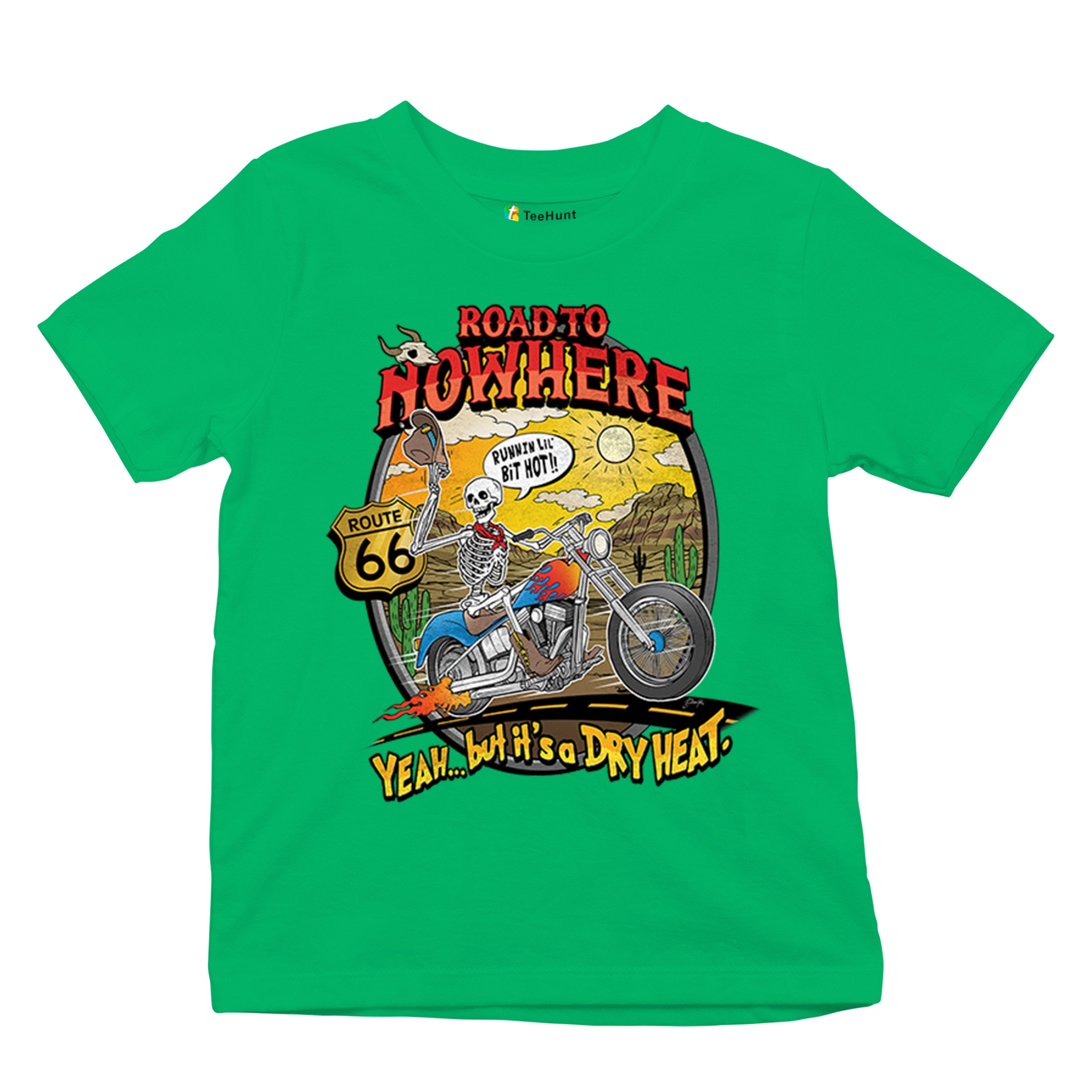 Road to Nowhere Youth T-shirt But its a Dry Heat Funny Biker Motorcycle Kids - Picture 34 of 50