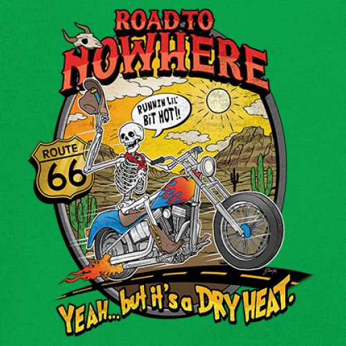 Road to Nowhere Youth T-shirt But its a Dry Heat Funny Biker Motorcycle Kids - Picture 32 of 50