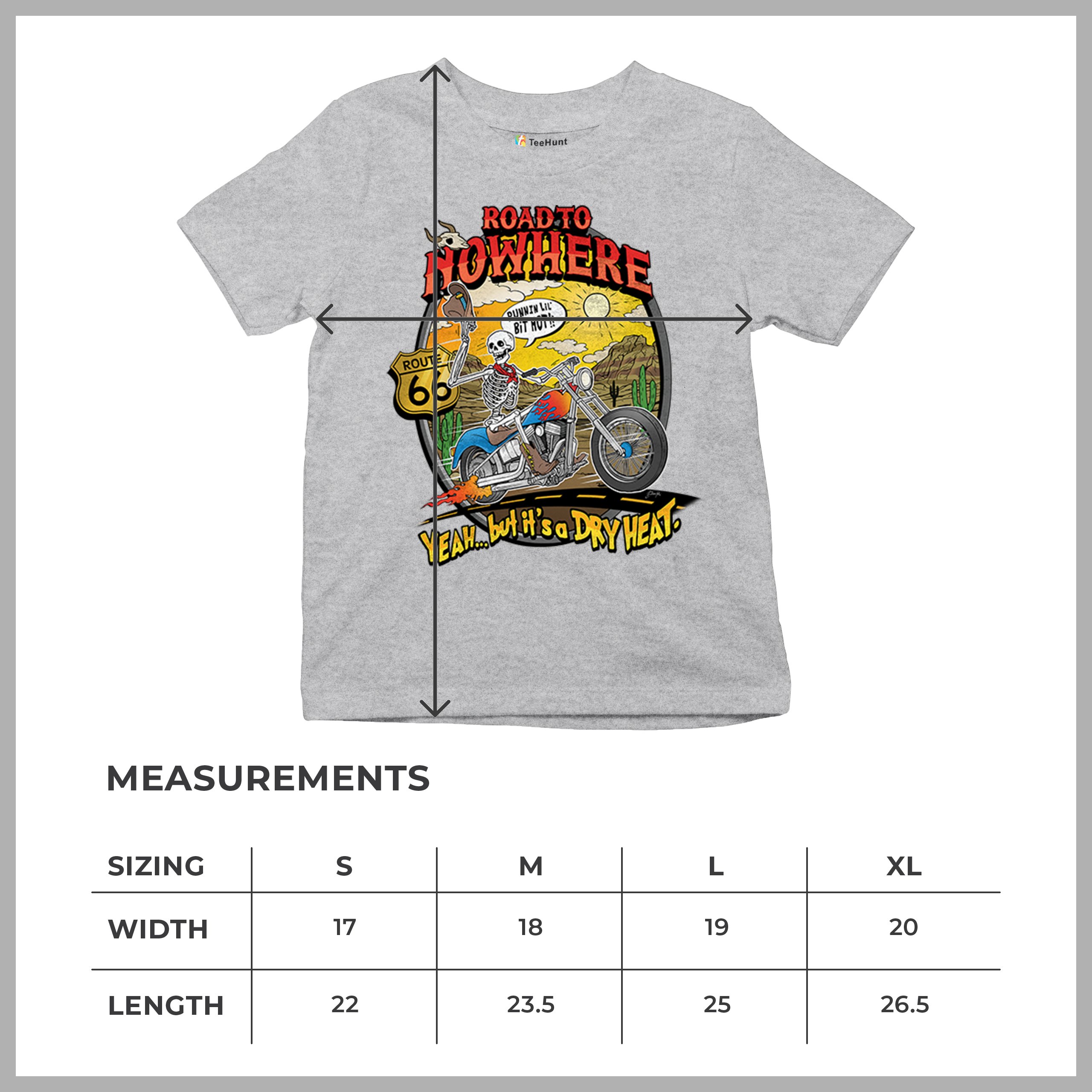 Road to Nowhere Youth T-shirt But its a Dry Heat Funny Biker Motorcycle Kids - Picture 15 of 50
