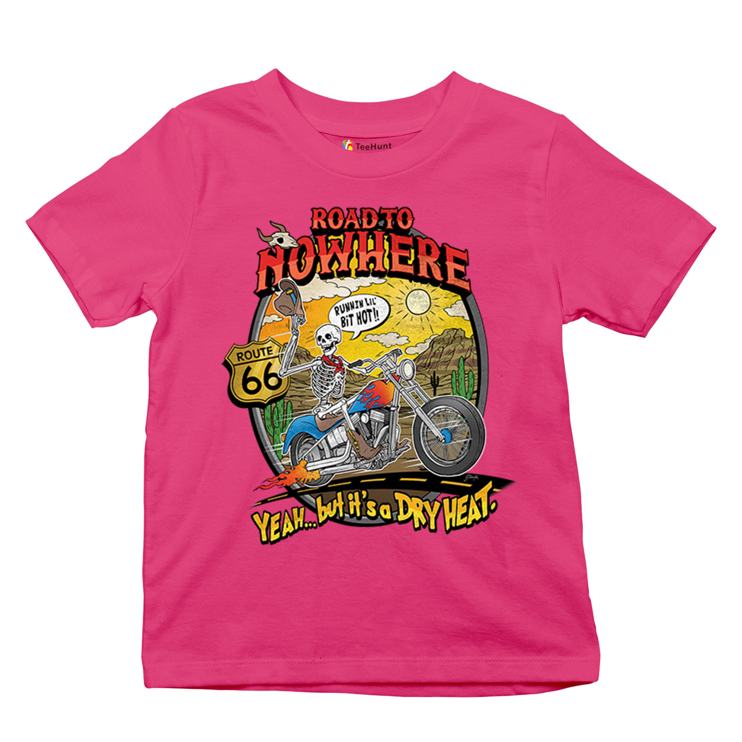 Road to Nowhere Youth T-shirt But its a Dry Heat Funny Biker Motorcycle Kids - Picture 48 of 50