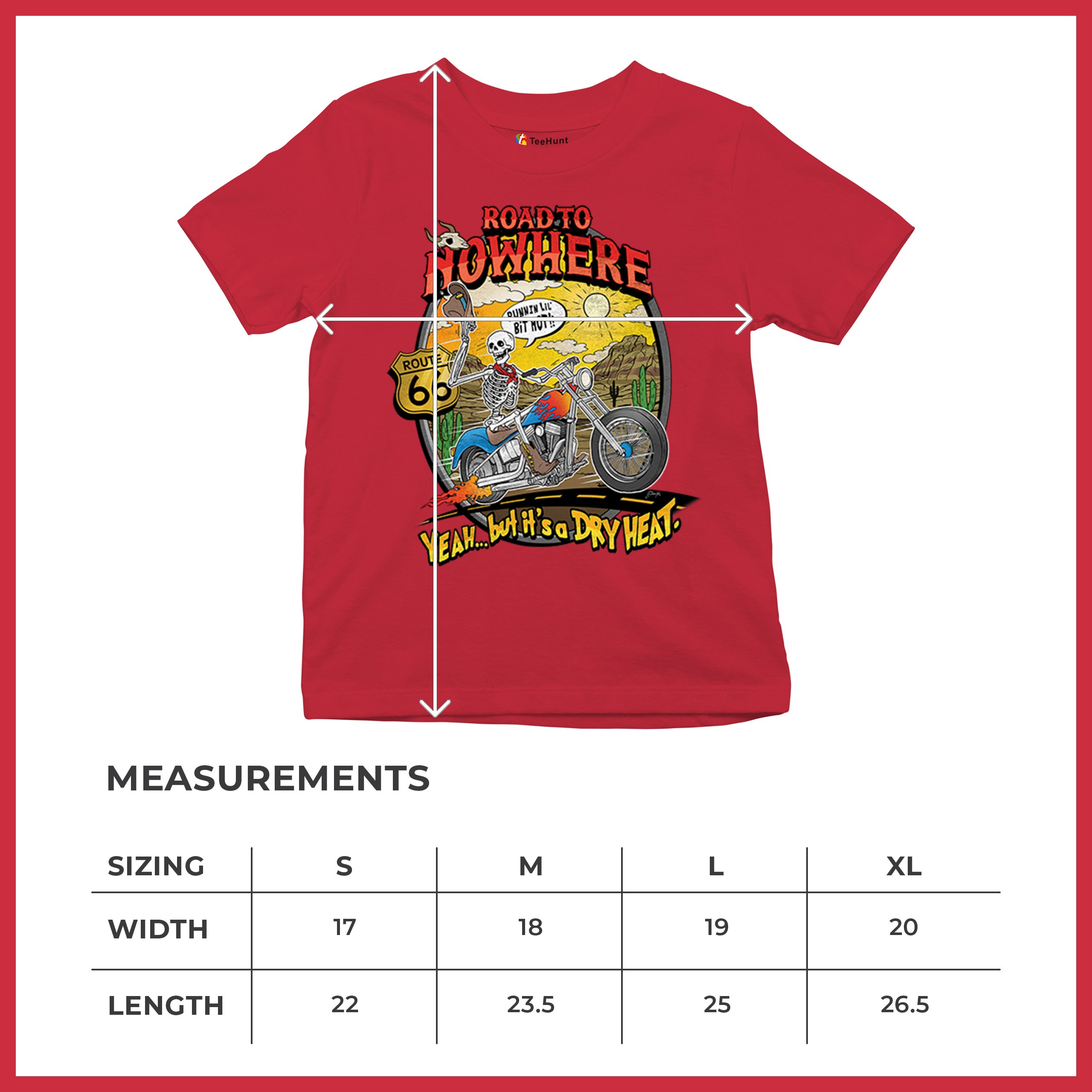 Road to Nowhere Youth T-shirt But its a Dry Heat Funny Biker Motorcycle Kids - Picture 22 of 50