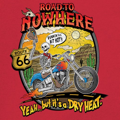 Road to Nowhere Youth T-shirt But its a Dry Heat Funny Biker Motorcycle Kids - Picture 18 of 50