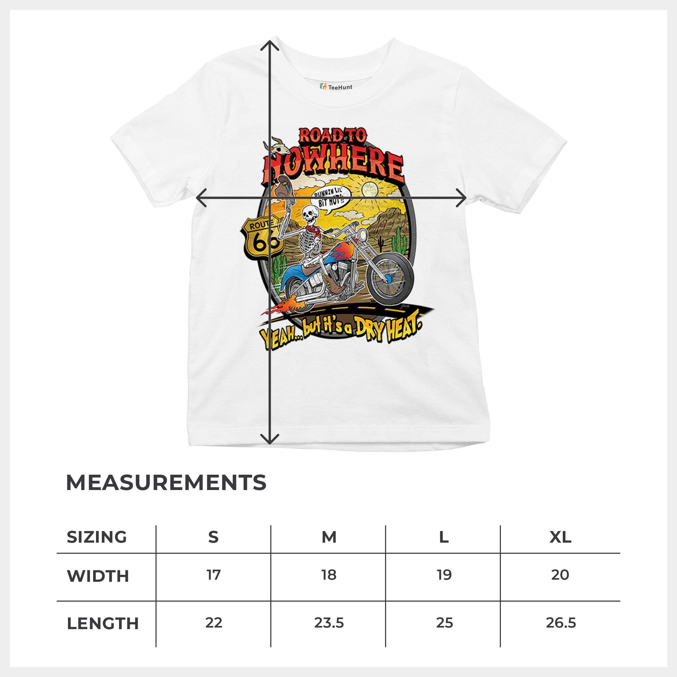Road to Nowhere Youth T-shirt But its a Dry Heat Funny Biker Motorcycle Kids - Picture 29 of 50