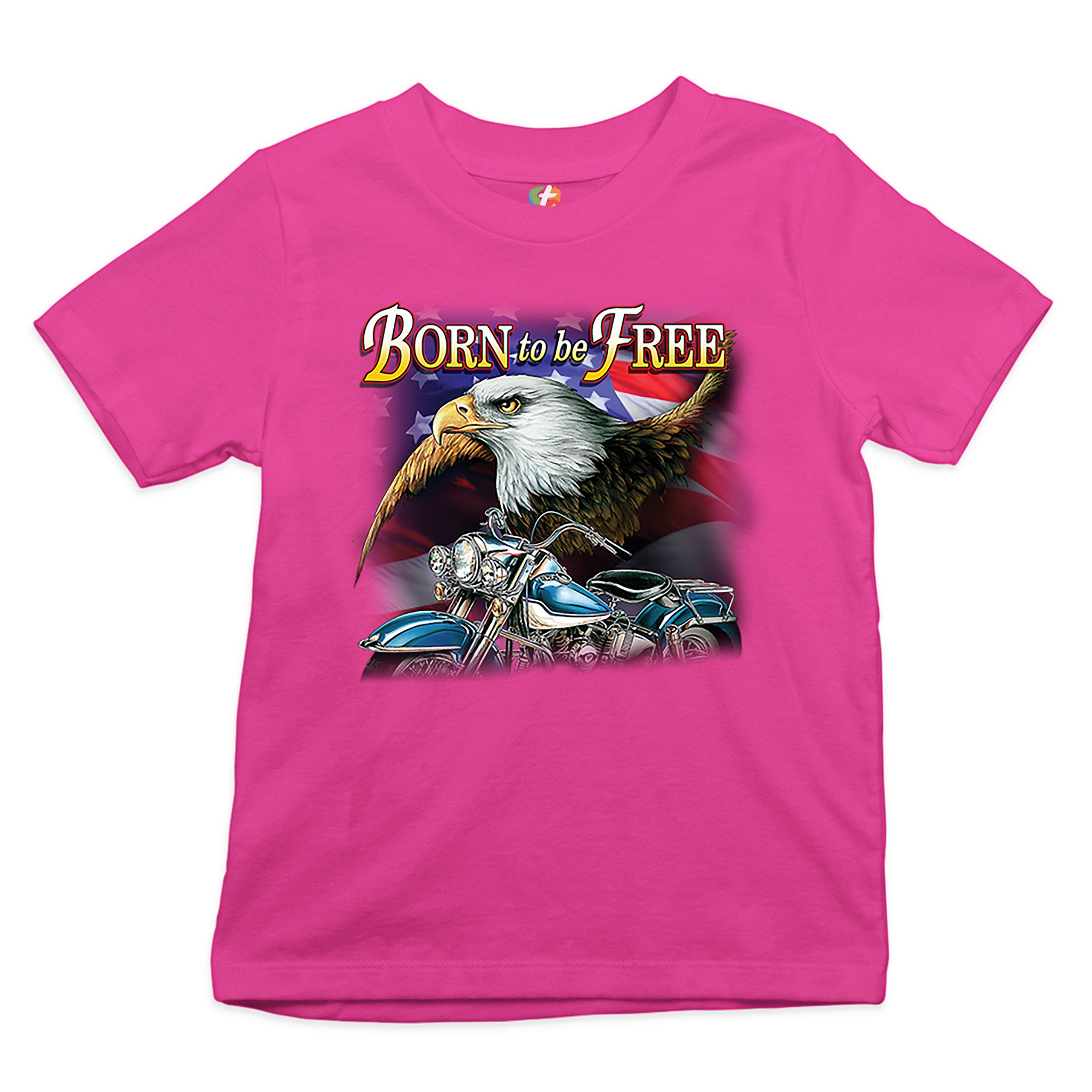 Born to Be Free Youth T-shirt American Bald Eagle Chopper Biker Patriotic Kids - Picture 26 of 29