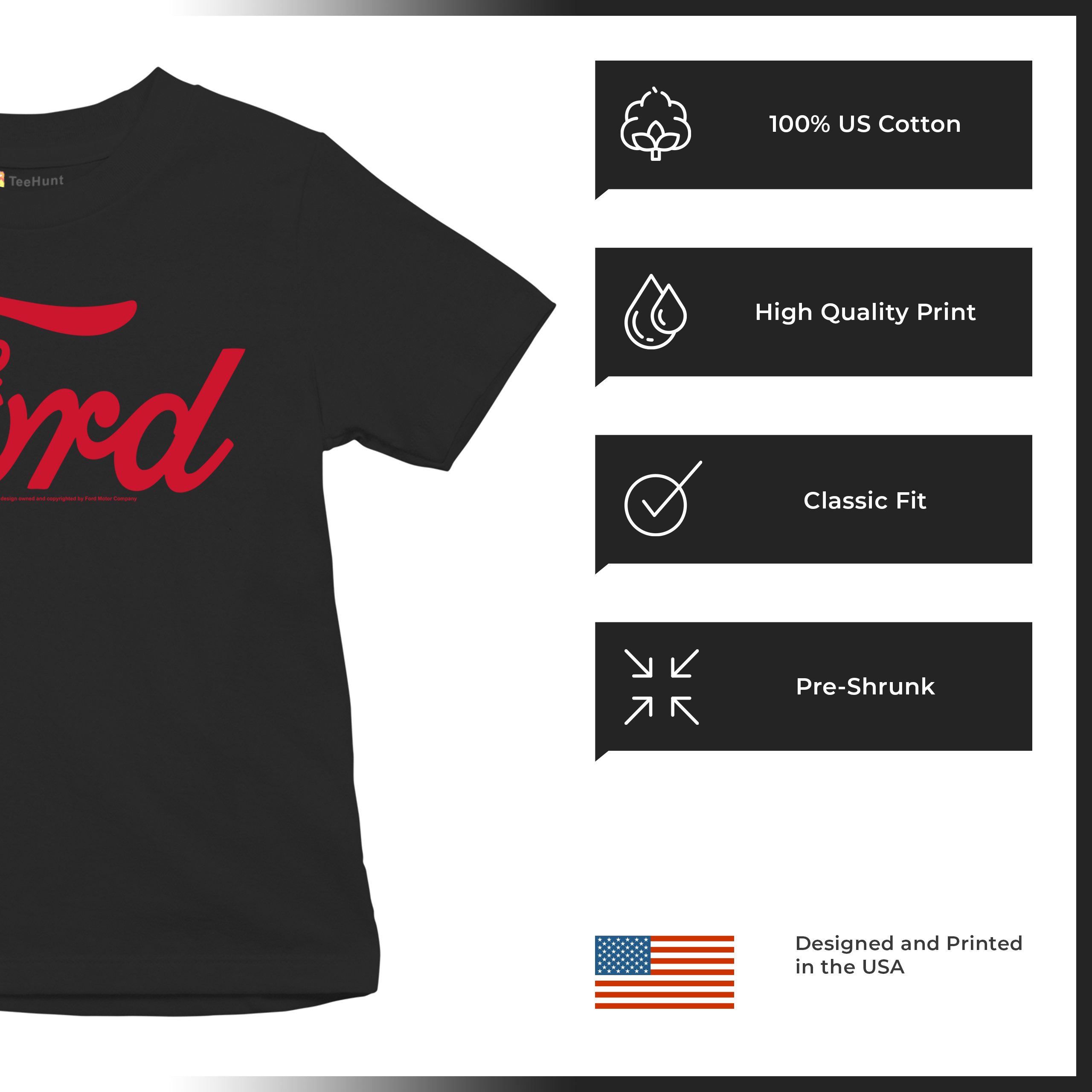 Ford Red Logo Youth T-shirt Official Trademarked Licensed Classic Retro Kids - Picture 7 of 43