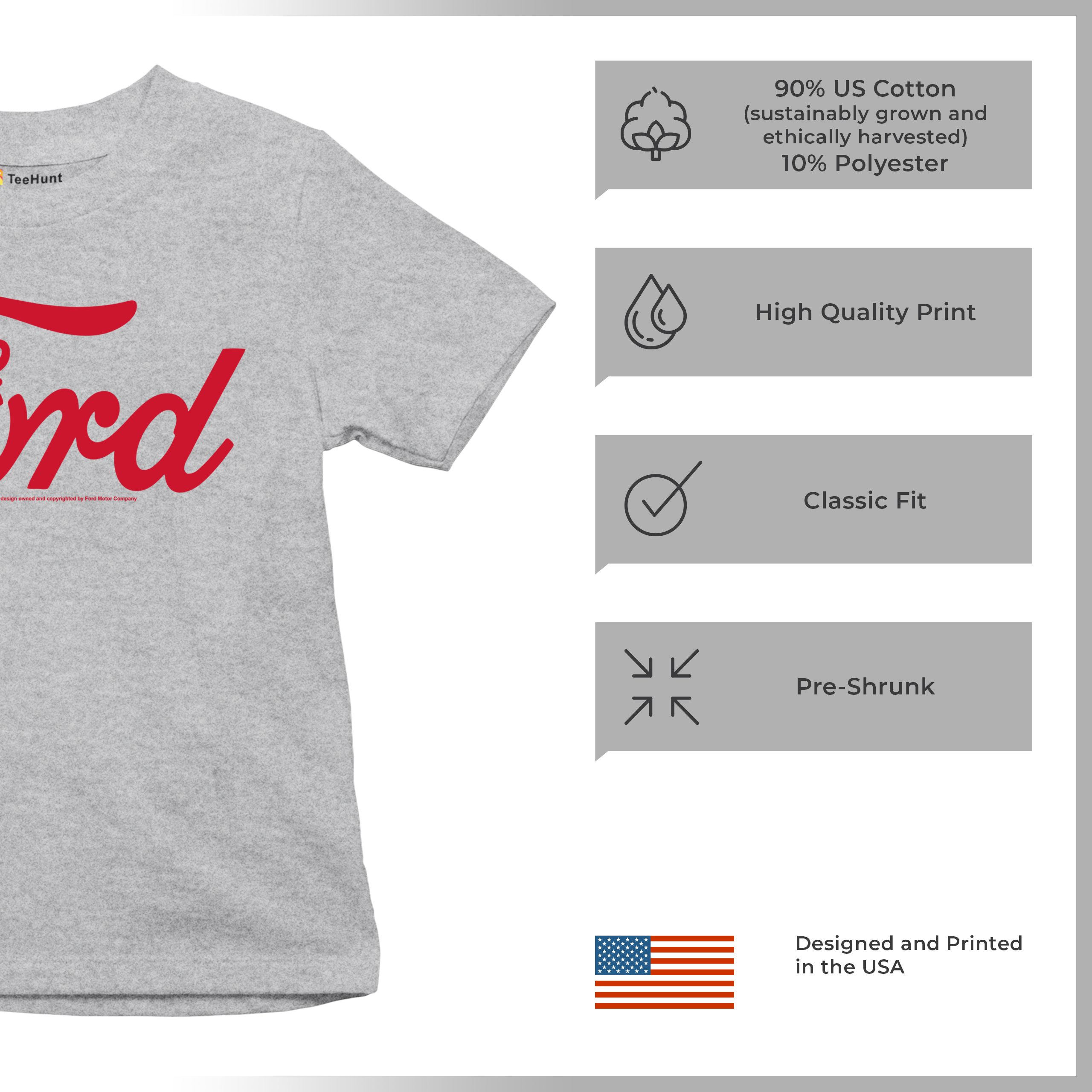 Ford Red Logo Youth T-shirt Official Trademarked Licensed Classic Retro Kids - Picture 14 of 43