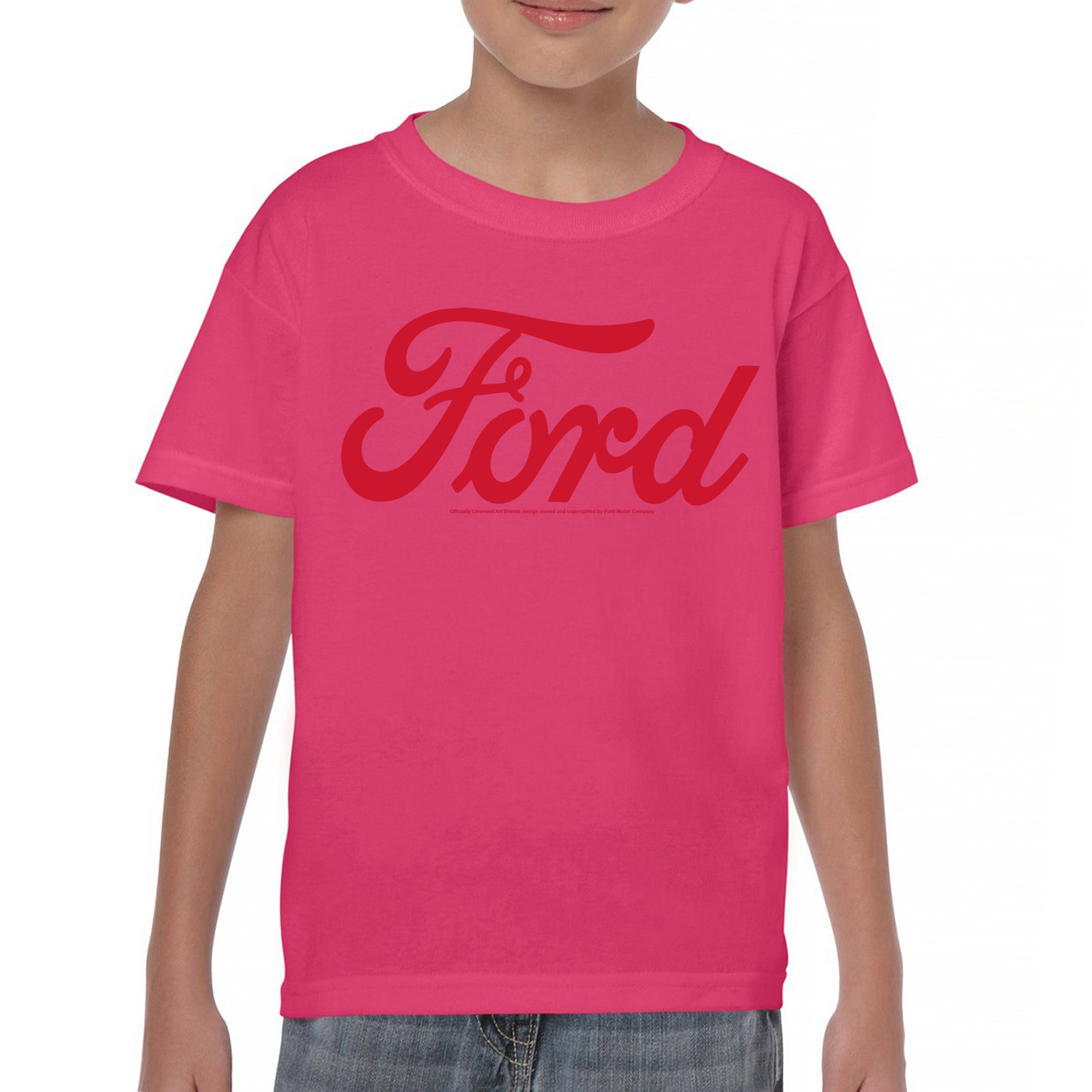 Ford Red Logo Youth T-shirt Official Trademarked Licensed Classic Retro Kids - Picture 37 of 43