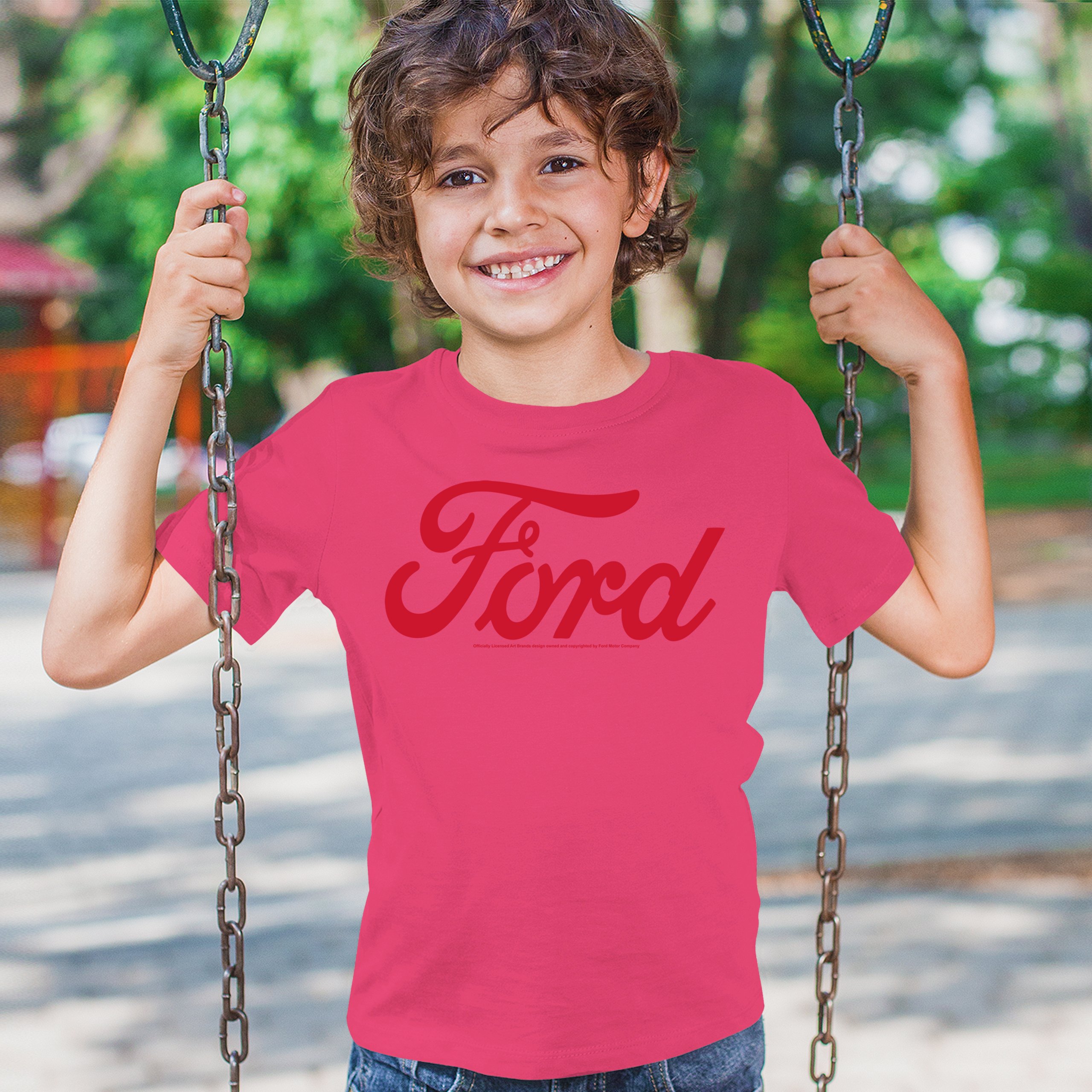 Ford Red Logo Youth T-shirt Official Trademarked Licensed Classic Retro Kids - Picture 40 of 43