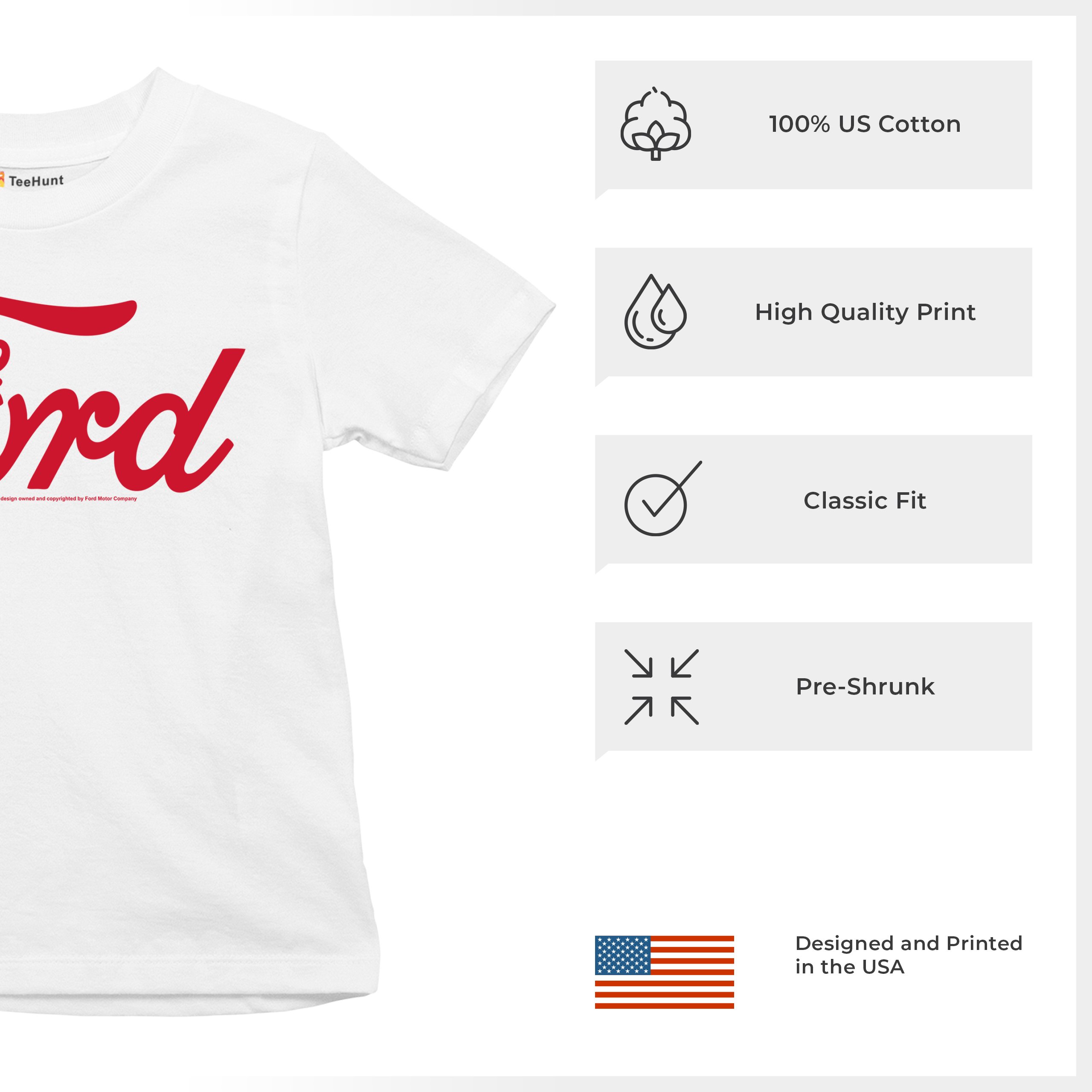 Ford Red Logo Youth T-shirt Official Trademarked Licensed Classic Retro Kids - Picture 21 of 43