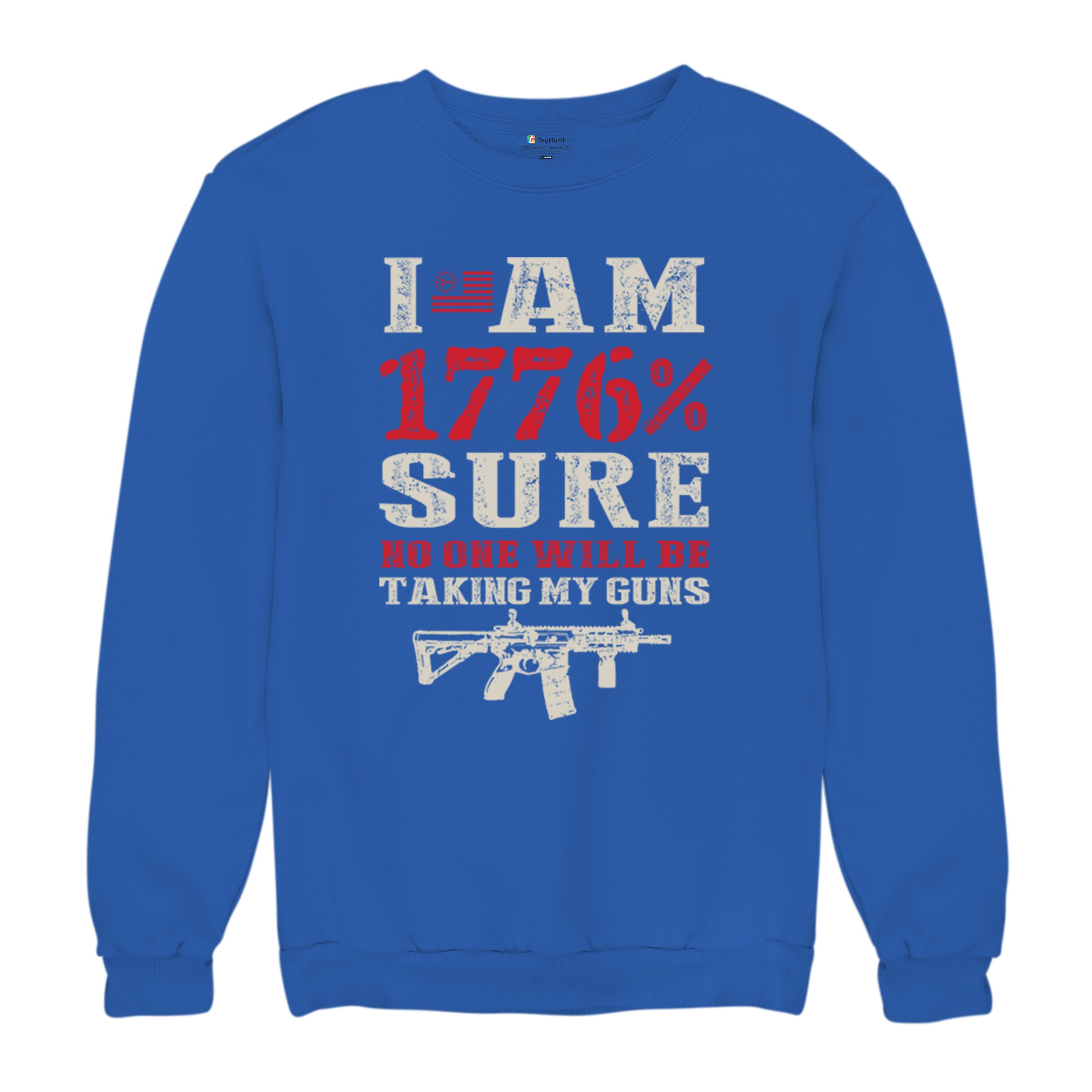 1776 Percent Patriotic Sweatshirt Gun Rights 2nd Amendment AR Rifle US Crewneck - Picture 27 of 29