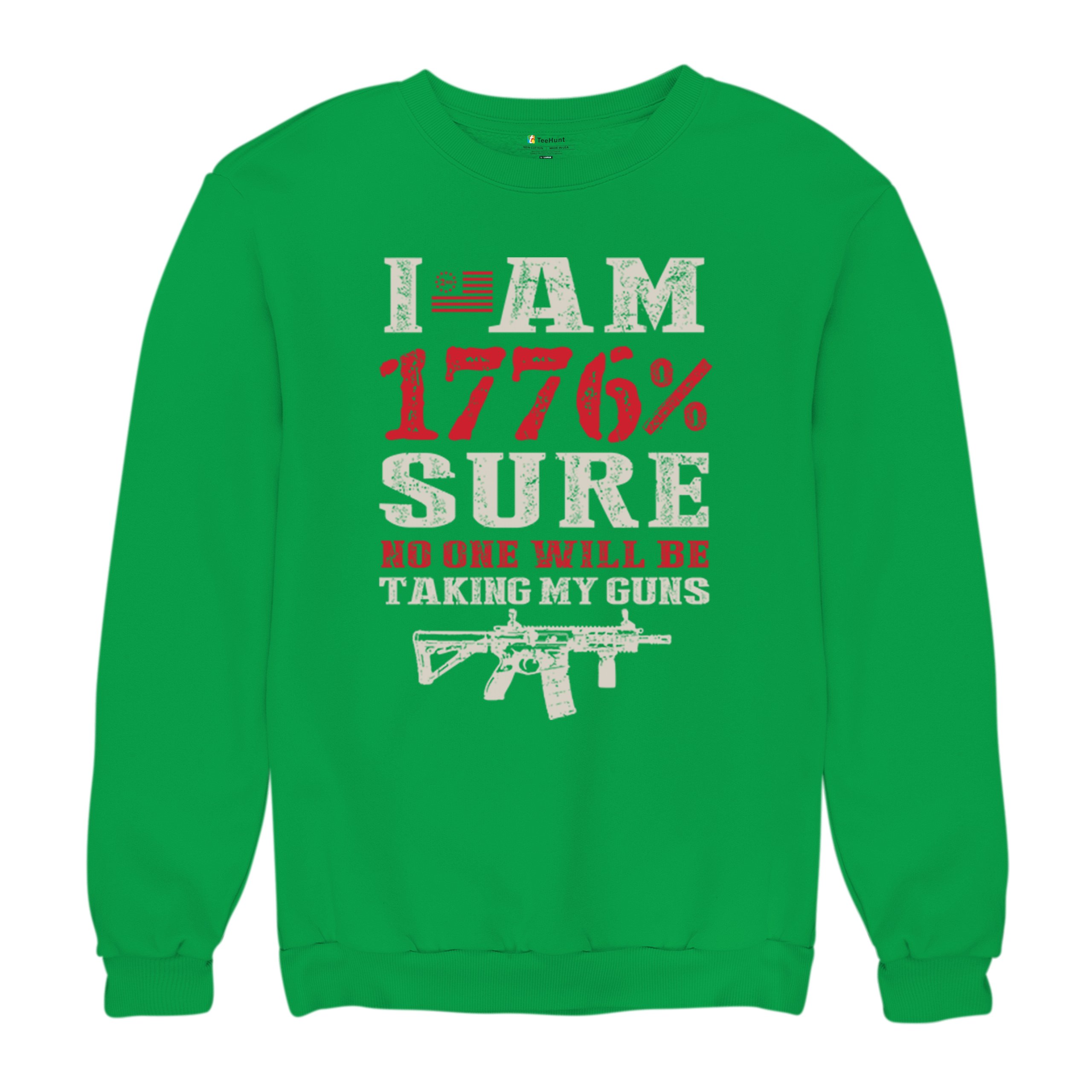 1776 Percent Patriotic Sweatshirt Gun Rights 2nd Amendment AR Rifle US Crewneck - Picture 20 of 29