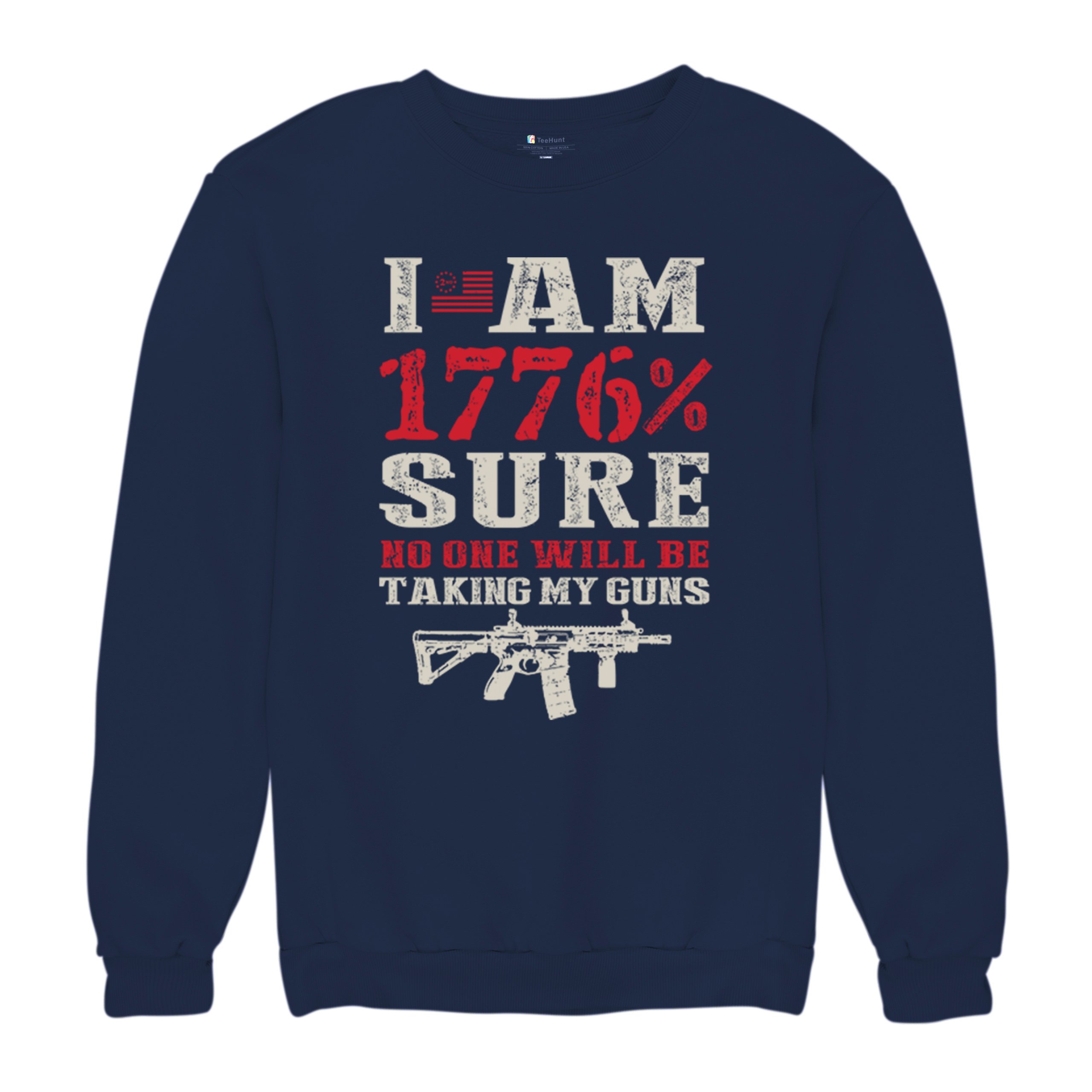 1776 Percent Patriotic Sweatshirt Gun Rights 2nd Amendment AR Rifle US Crewneck - Picture 13 of 29