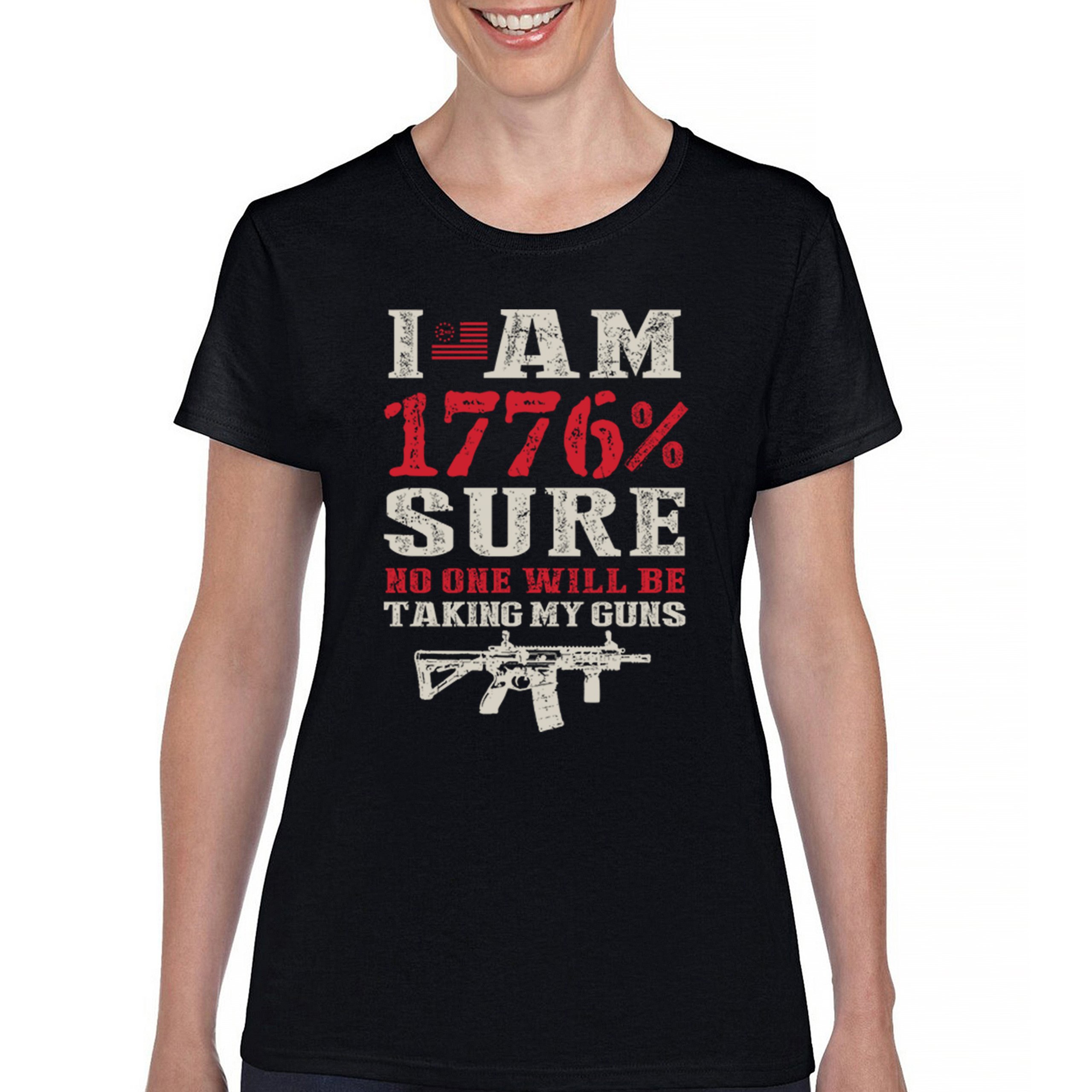 1776 Percent Patriotic T-Shirt Gun Rights 2nd Amendment AR Rifle US Women’s Tee
