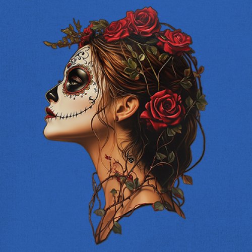 Sudadera Perfil Calavera de Azúcar Día de Los Muertos Cara Esqueleto Floral Cuello Redondo - Imagen 46 de 50