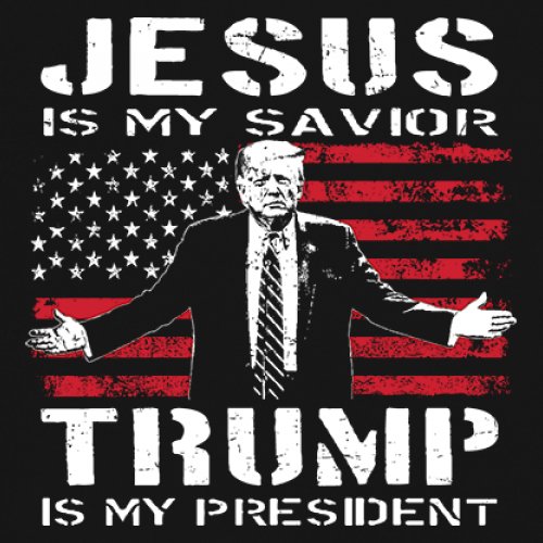 Jesus Is My Savior Trump Is My President T-shirt MAGA America First Men's Tee - Picture 4 of 85