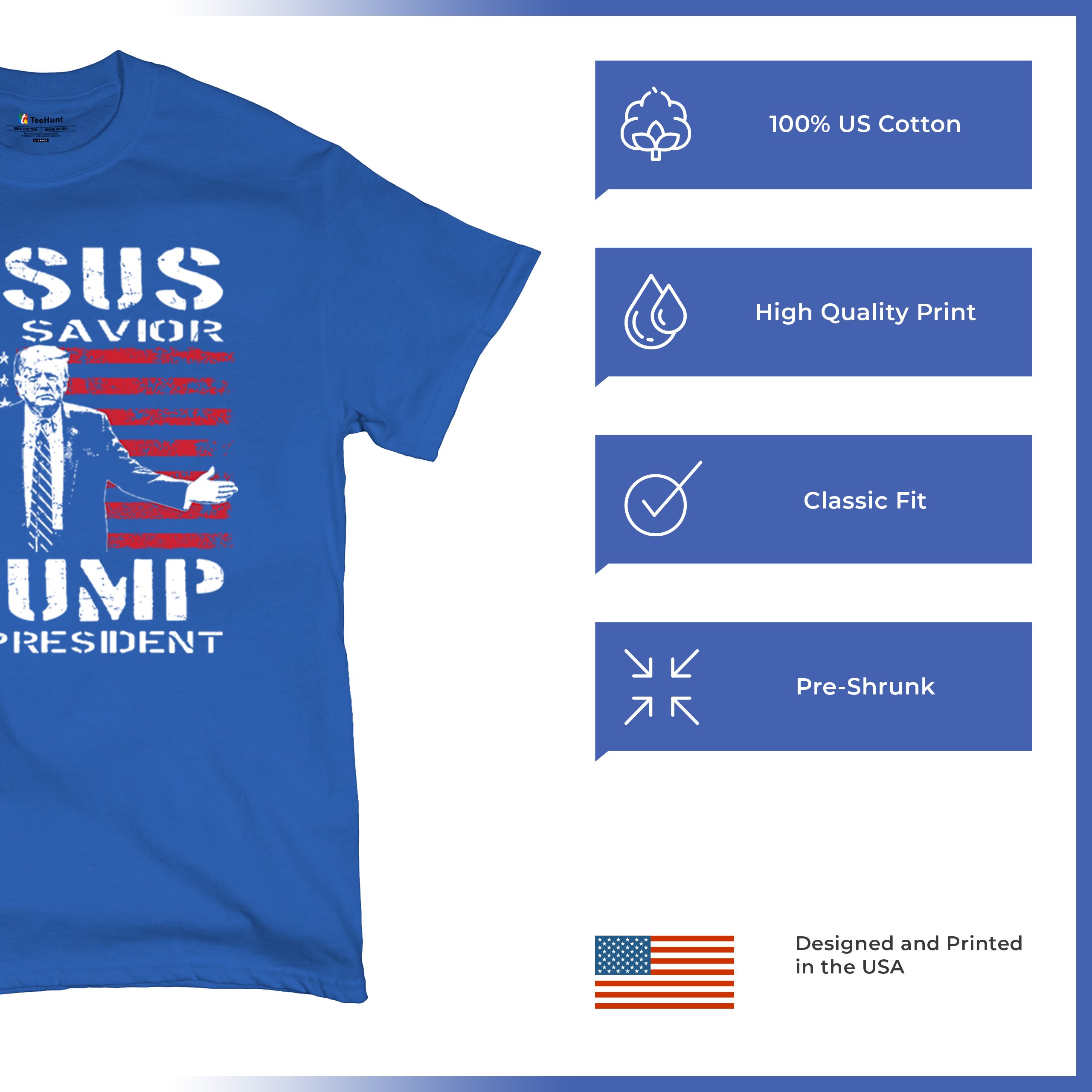 Jesus Is My Savior Trump Is My President T-shirt MAGA America First Men's Tee - Picture 77 of 85