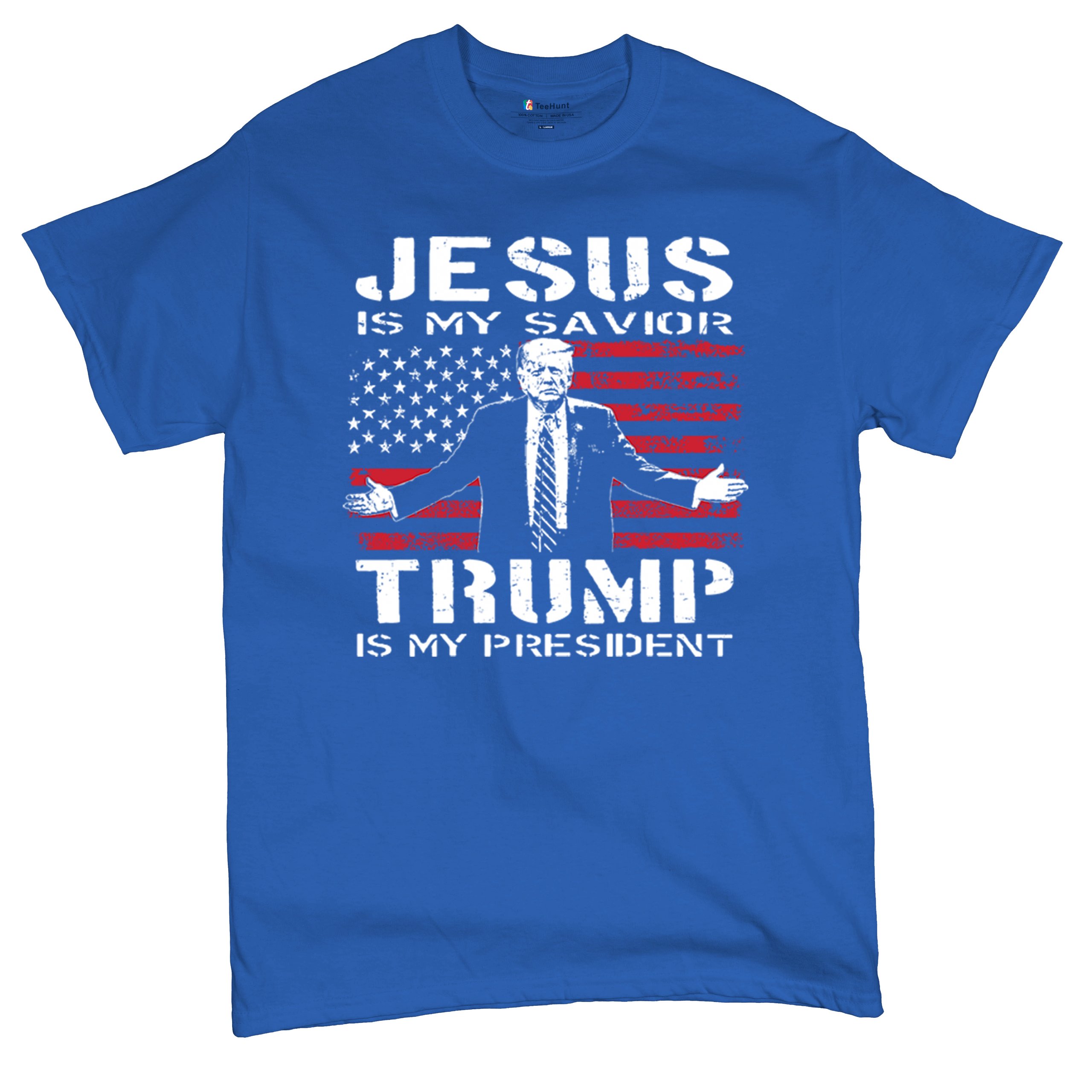 Jesus Is My Savior Trump Is My President T-shirt MAGA America First Men's Tee - Picture 76 of 85
