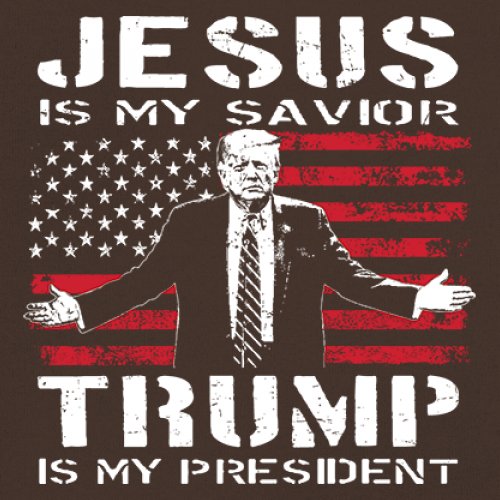 Jesus Is My Savior Trump Is My President T-shirt MAGA America First Men's Tee - Picture 53 of 85