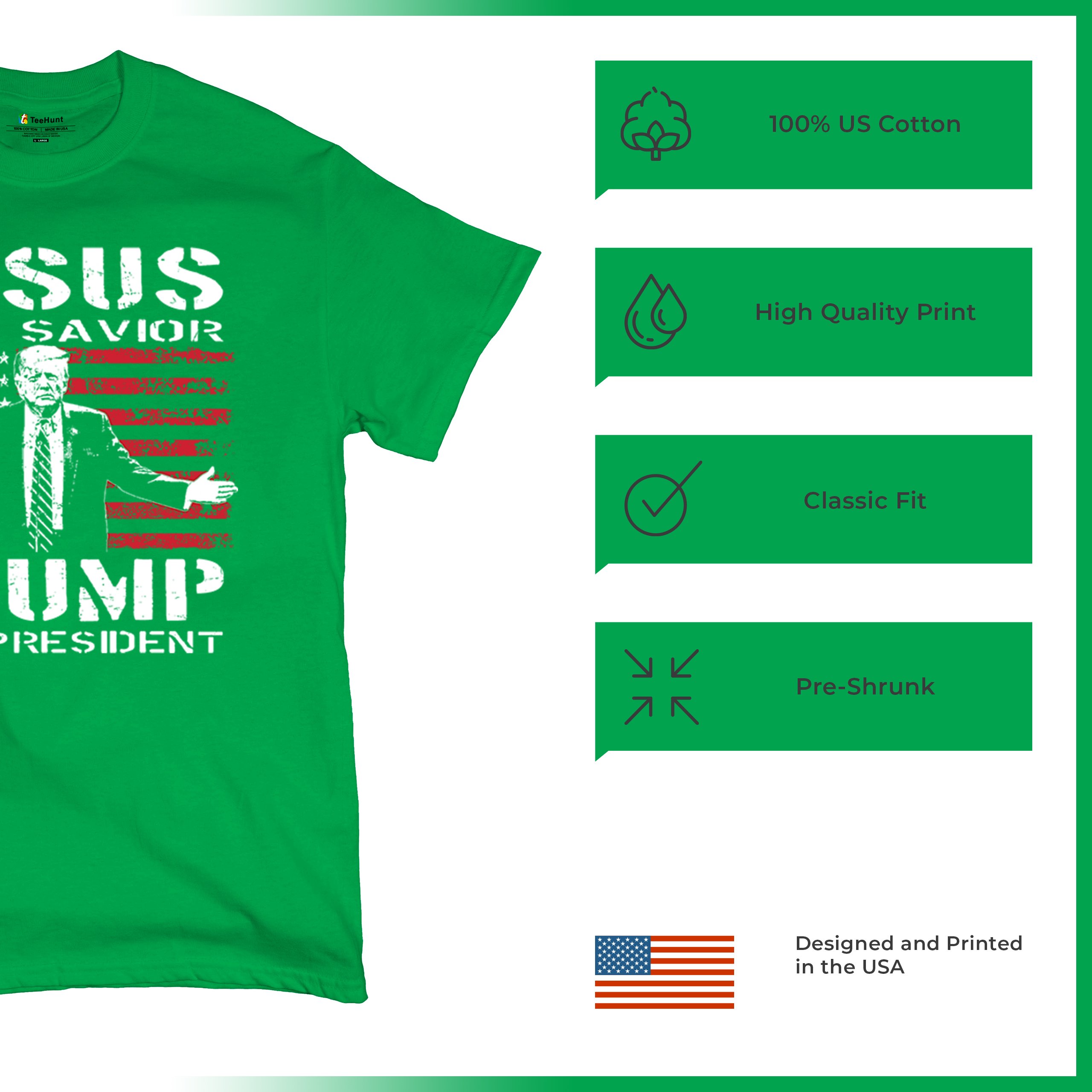 Jesus Is My Savior Trump Is My President T-shirt MAGA America First Men's Tee - Picture 49 of 85