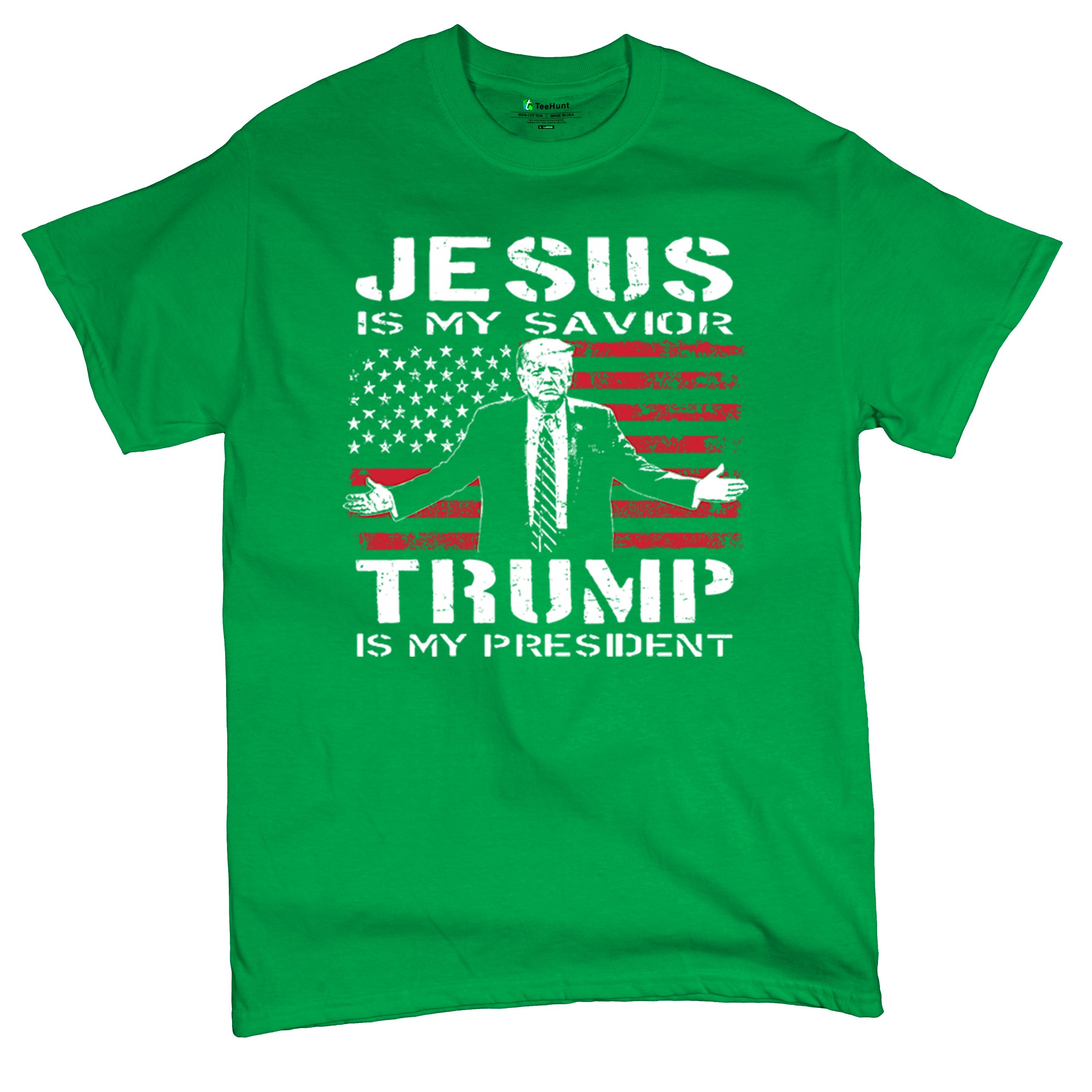 Jesus Is My Savior Trump Is My President T-shirt MAGA America First Men's Tee - Picture 48 of 85