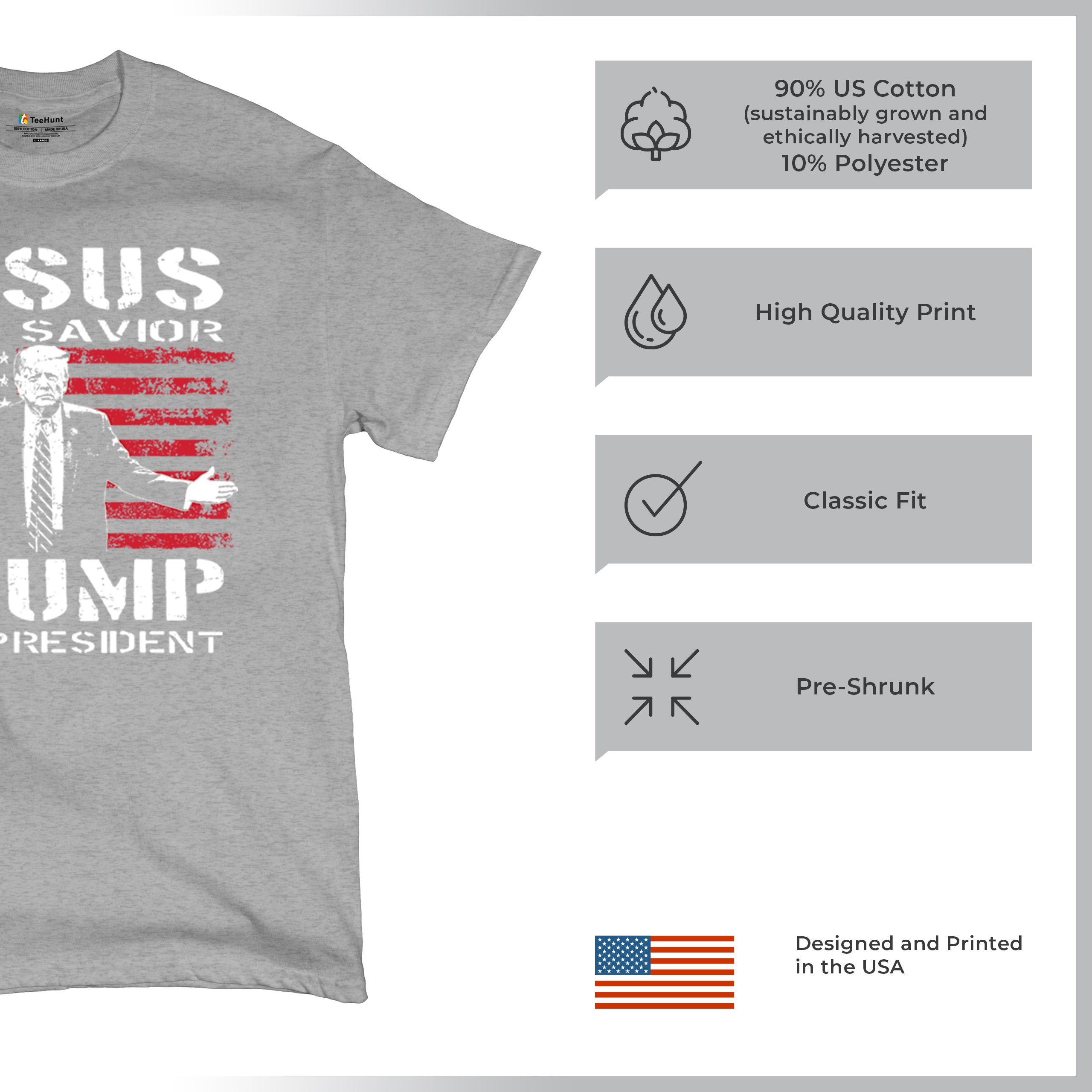 Jesus Is My Savior Trump Is My President T-shirt MAGA America First Men's Tee - Picture 14 of 85