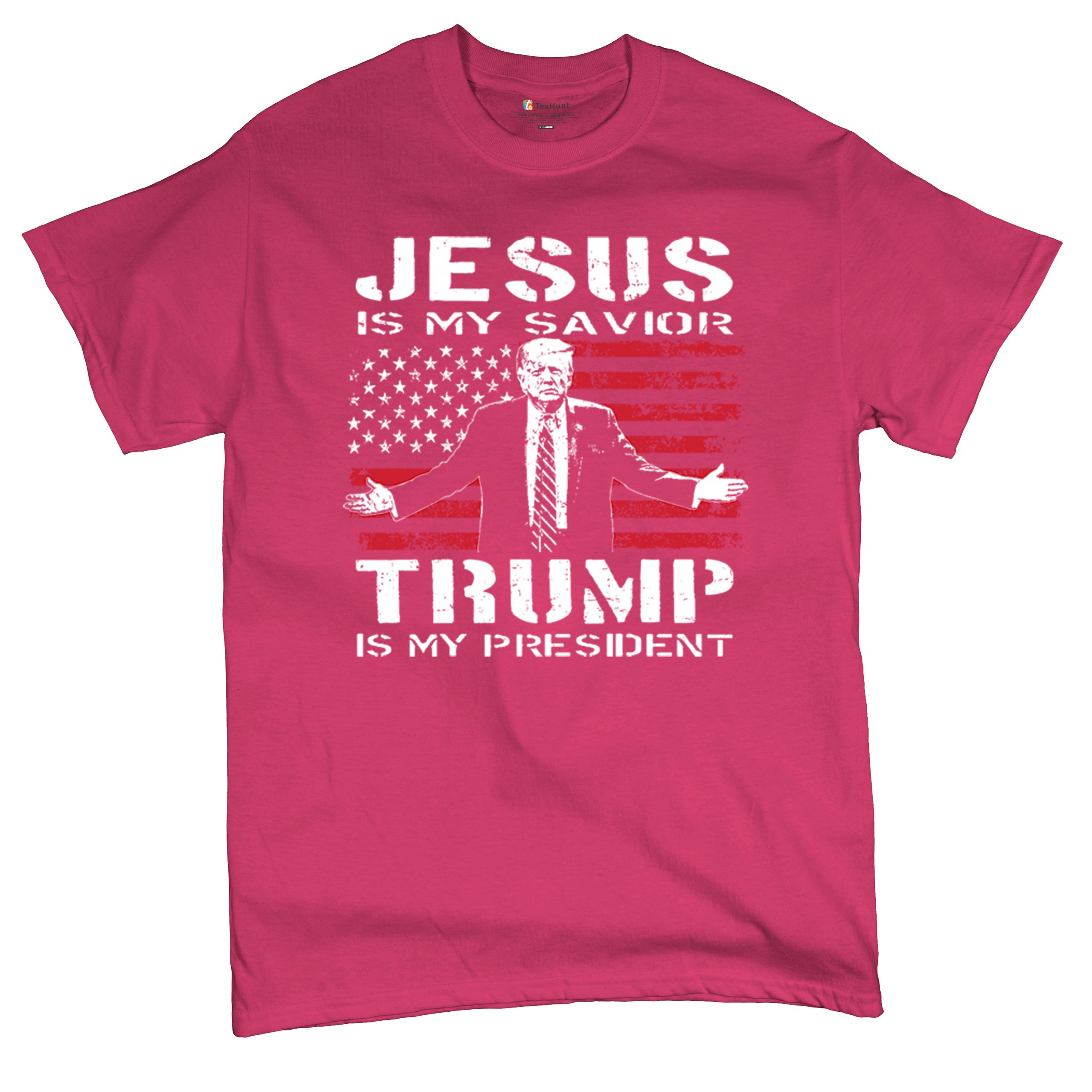 Jesus Is My Savior Trump Is My President T-shirt MAGA America First Men's Tee - Picture 27 of 85