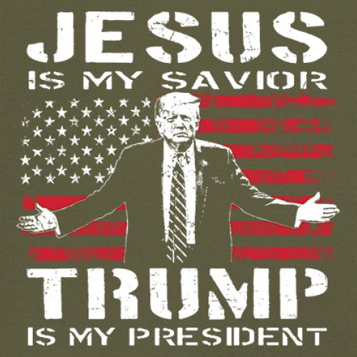 Jesus Is My Savior Trump Is My President T-shirt MAGA America First Men's Tee - Picture 67 of 85