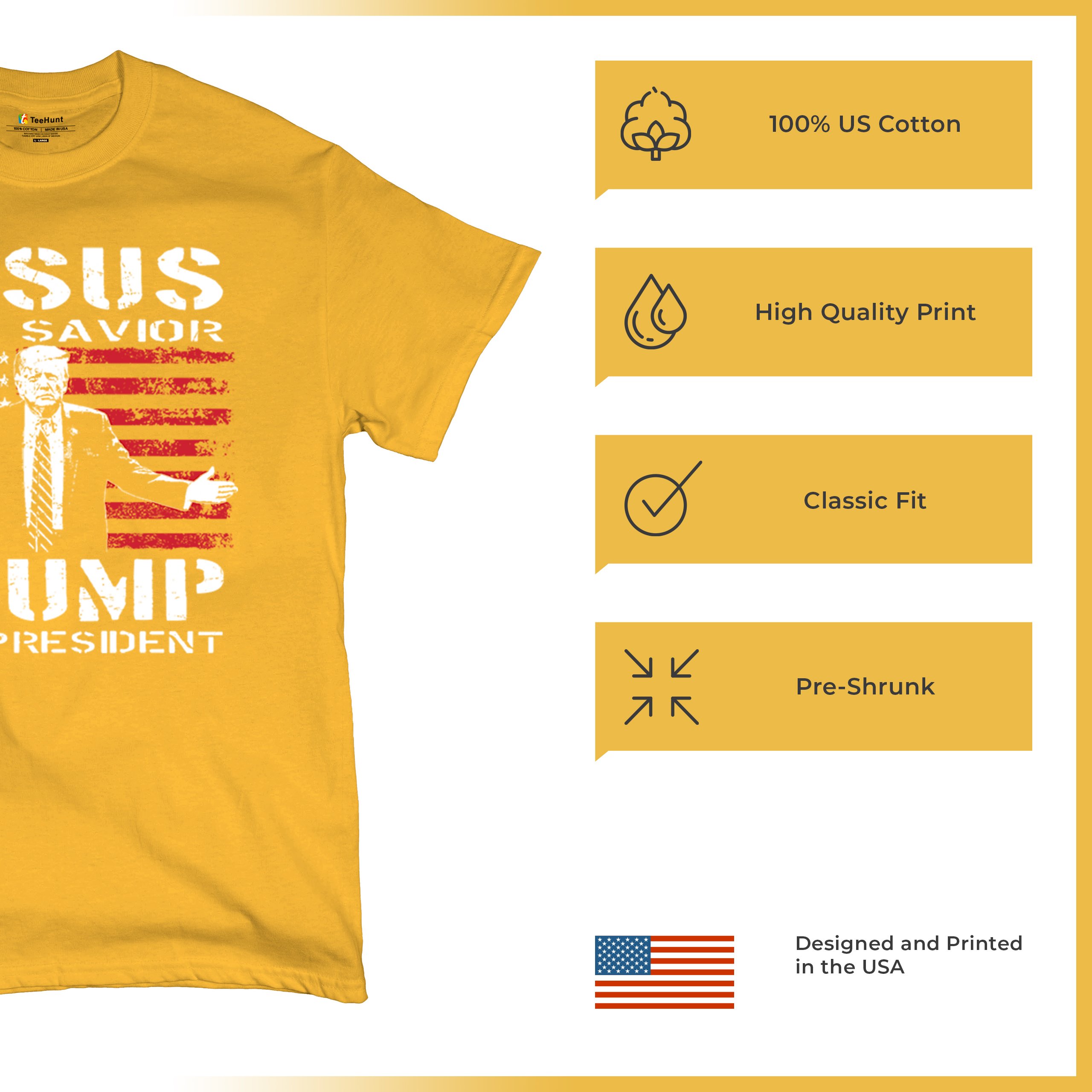 Jesus Is My Savior Trump Is My President T-shirt MAGA America First Men's Tee - Picture 84 of 85