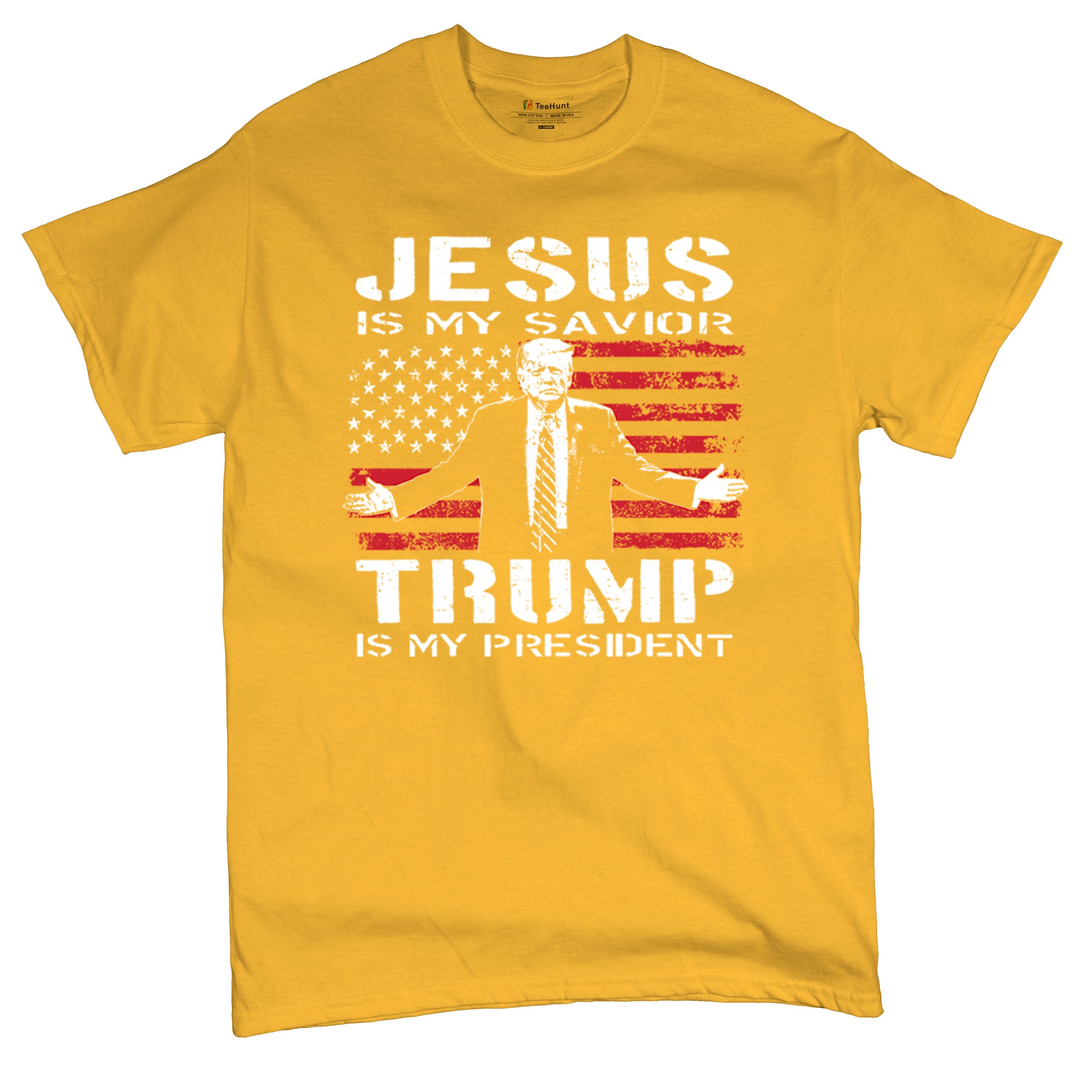 Jesus Is My Savior Trump Is My President T-shirt MAGA America First Men's Tee - Picture 83 of 85