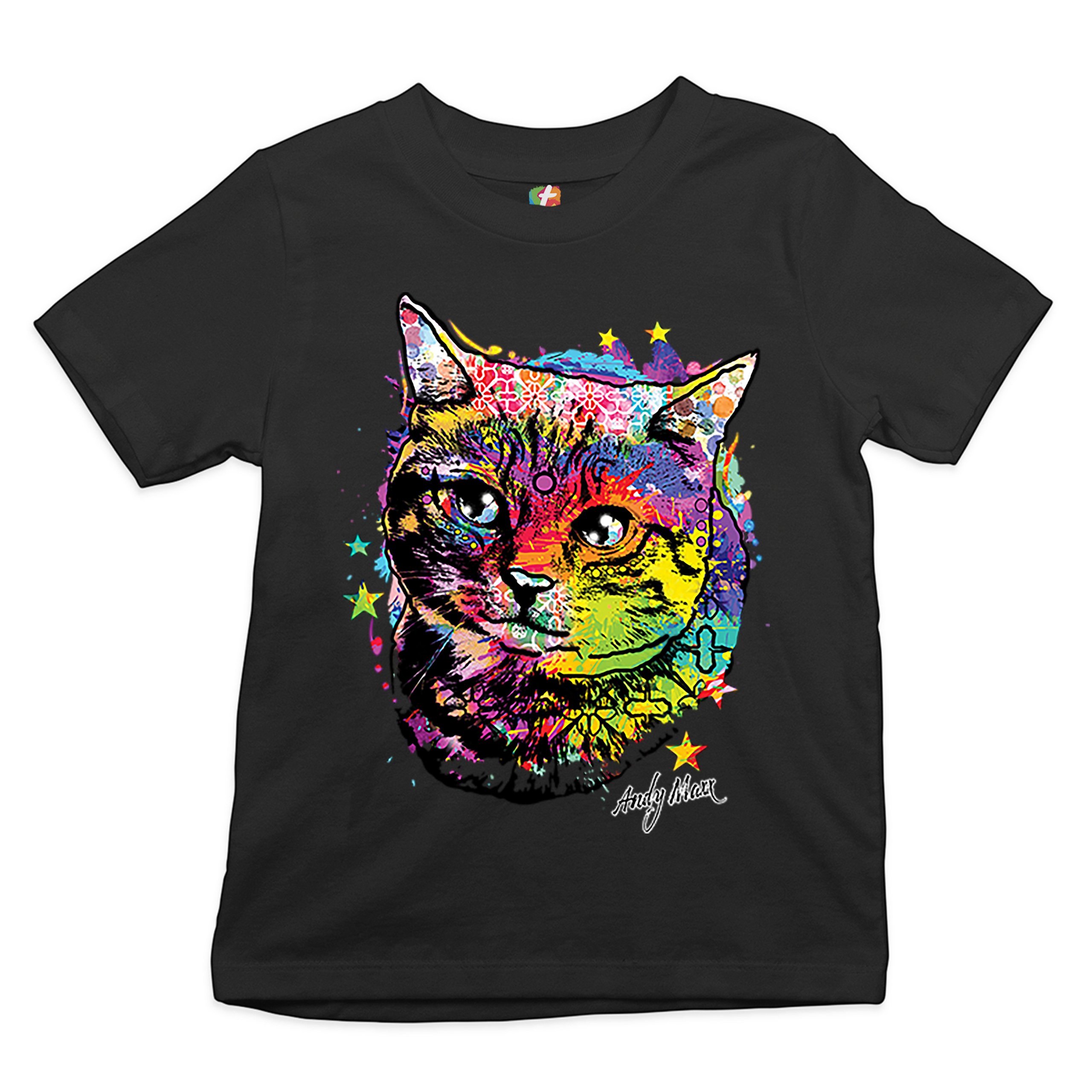Adorable Kitten Youth T-shirt Neon Multicolor Kitty Andy Maxx Cat Lover Kids - Picture 2 of 29