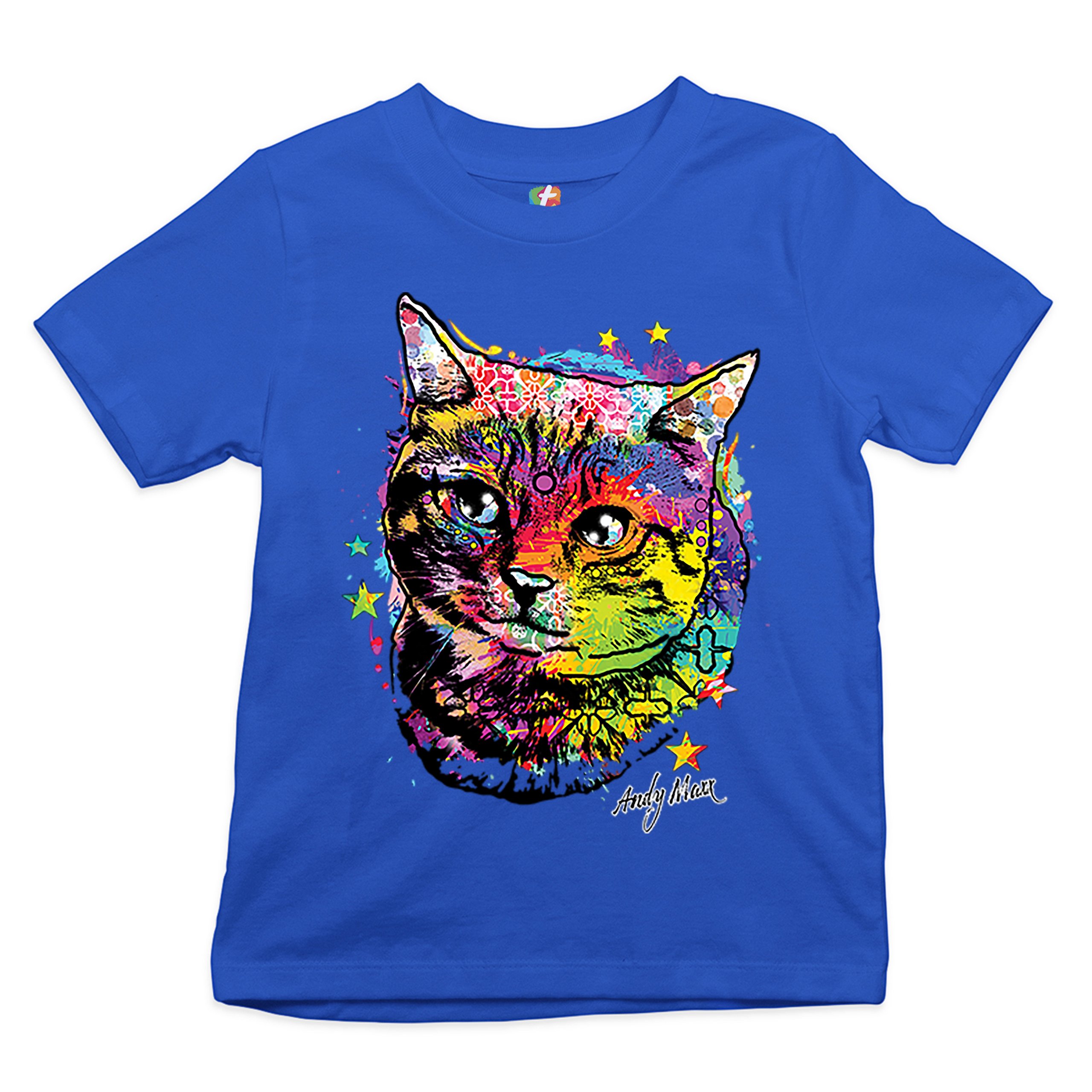 Adorable Kitten Youth T-shirt Neon Multicolor Kitty Andy Maxx Cat Lover Kids - Picture 22 of 29